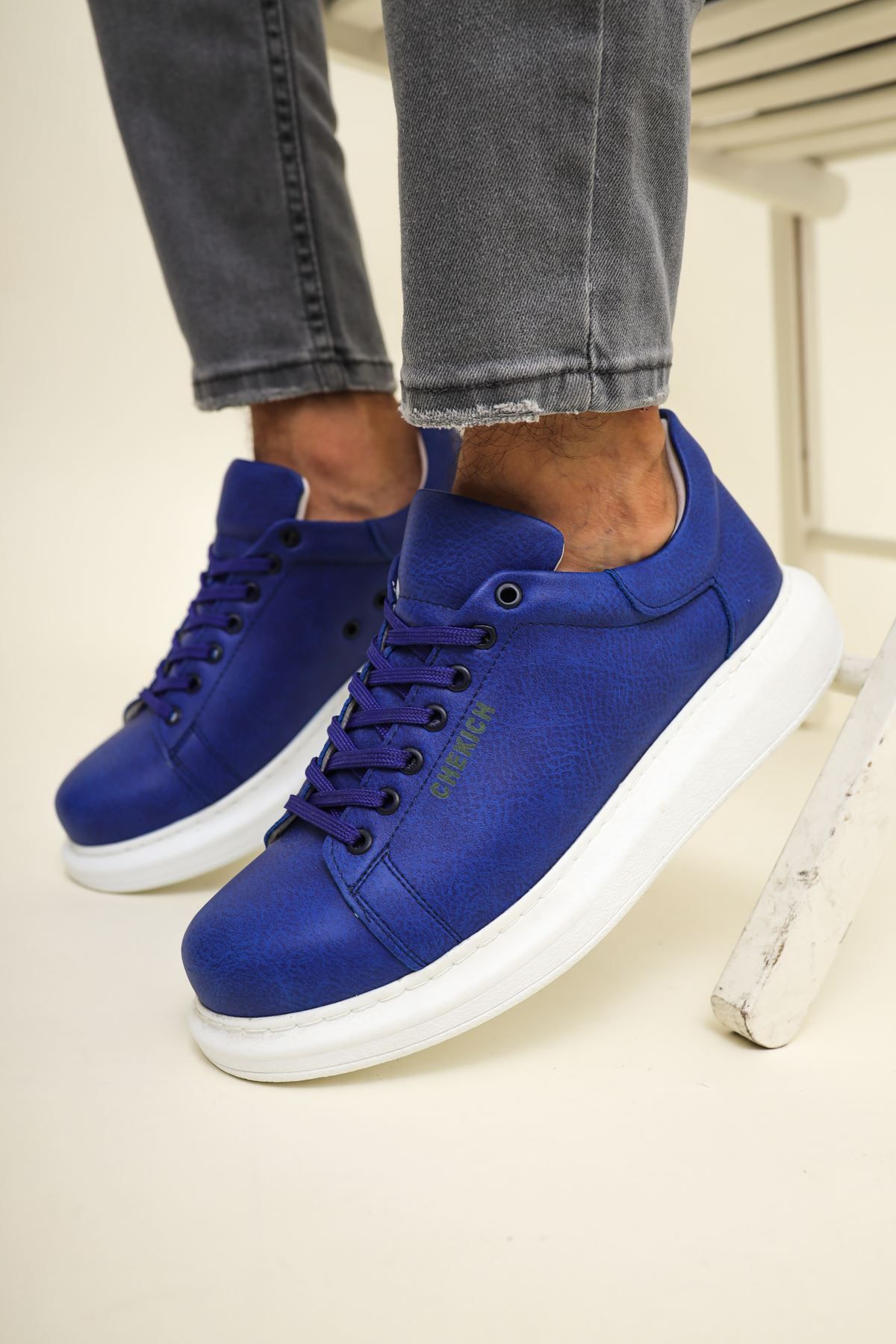 devrialemshoes CH257 CBT Estrella Erkek Ayakkabı Sax MavI