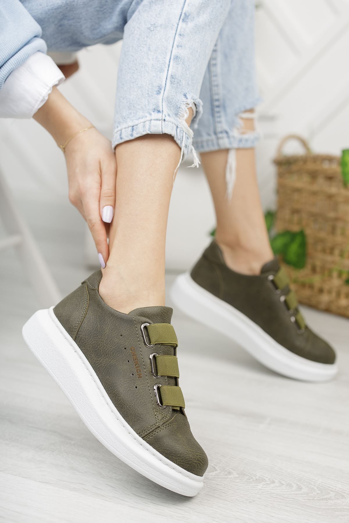 devrialemshoes CH253 CBT Mirror Non Kadın Ayakkabı HAKI