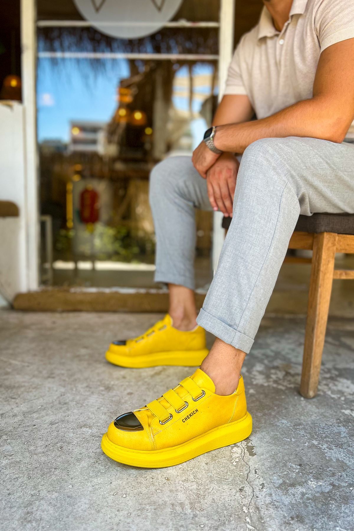 devrialemshoes CH251 CRT Mirror Erkek Ayakkabı SARI