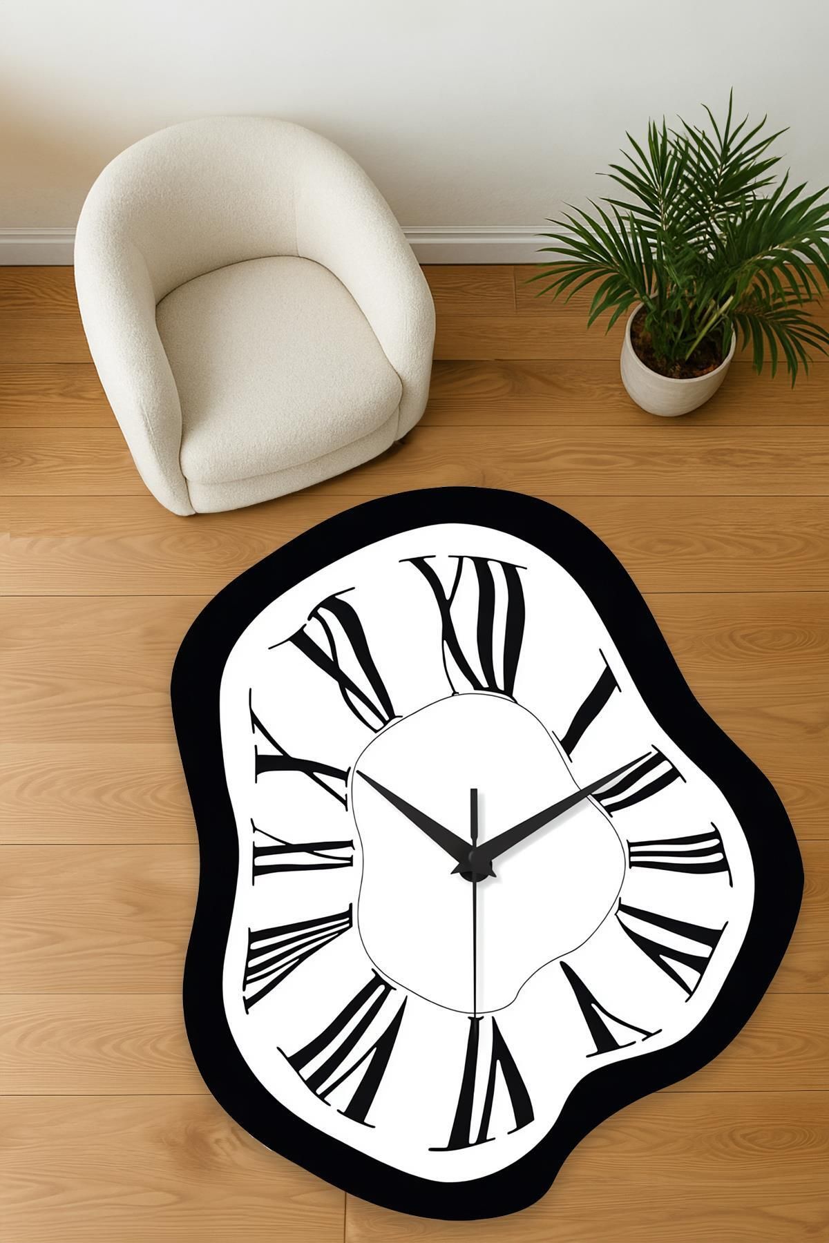 Markaev Clock Baskılı Dokuma Taban Halı 208 YNG