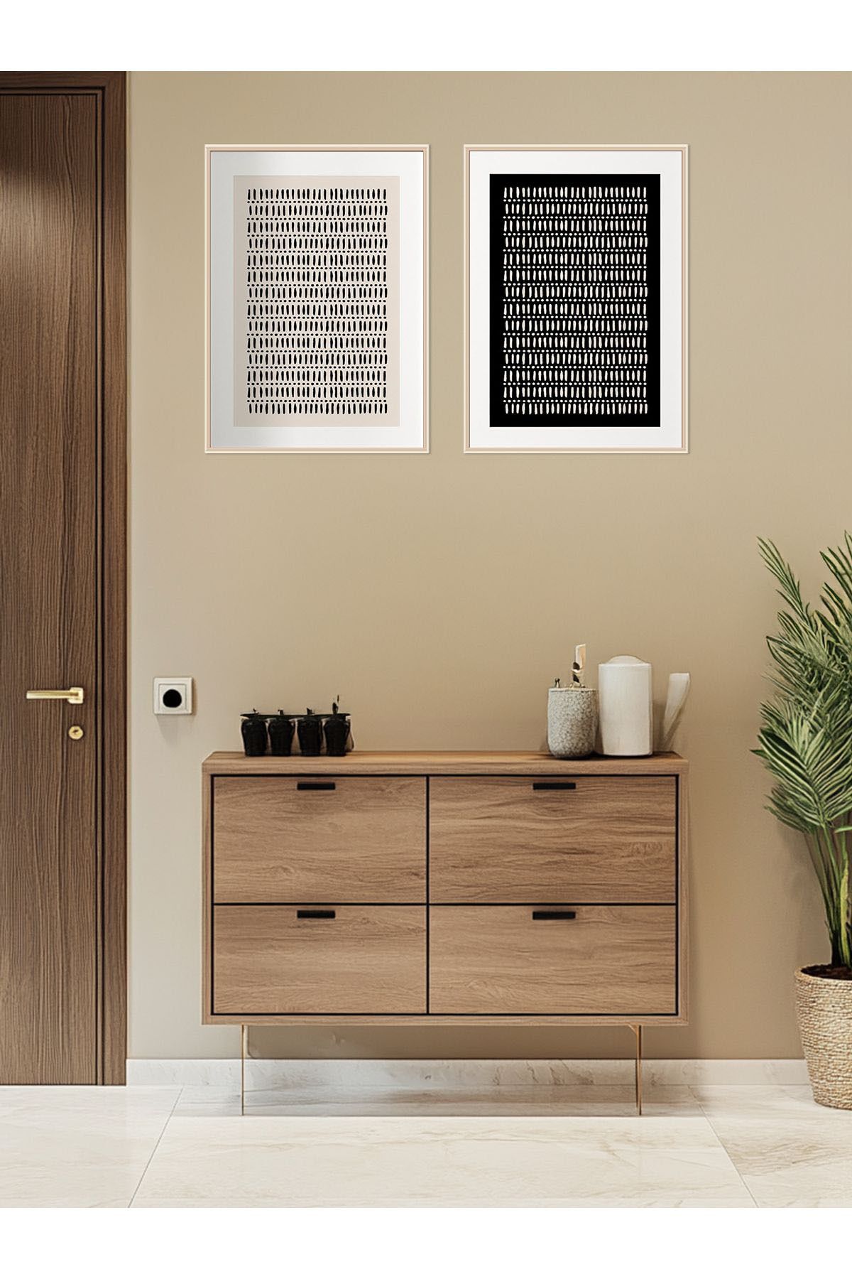 Artte Ahşap Çerçeveli 2li Minimalist Tablo
