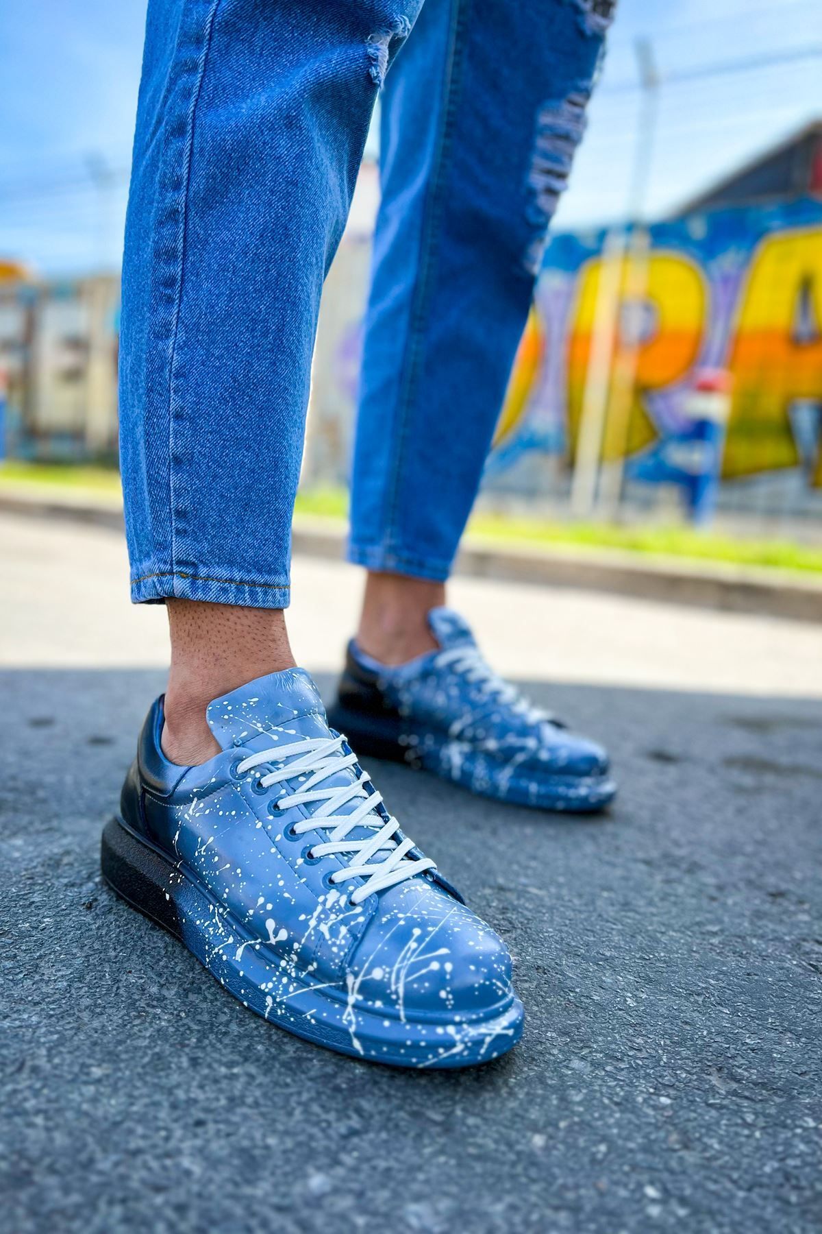 devrialemshoes CH254 CBT Pittura Erkek Ayakkabı 531 GRI / SIYAH SPLUSH
