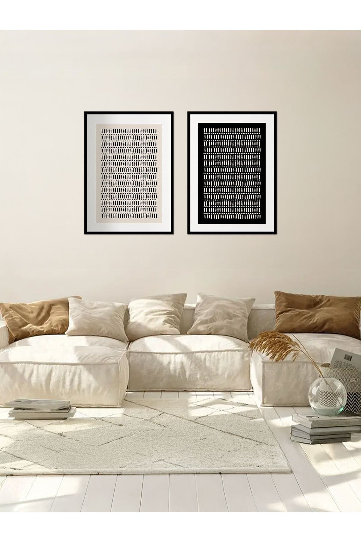 Artte Ahşap Çerçeveli 2li Minimalist Tablo
