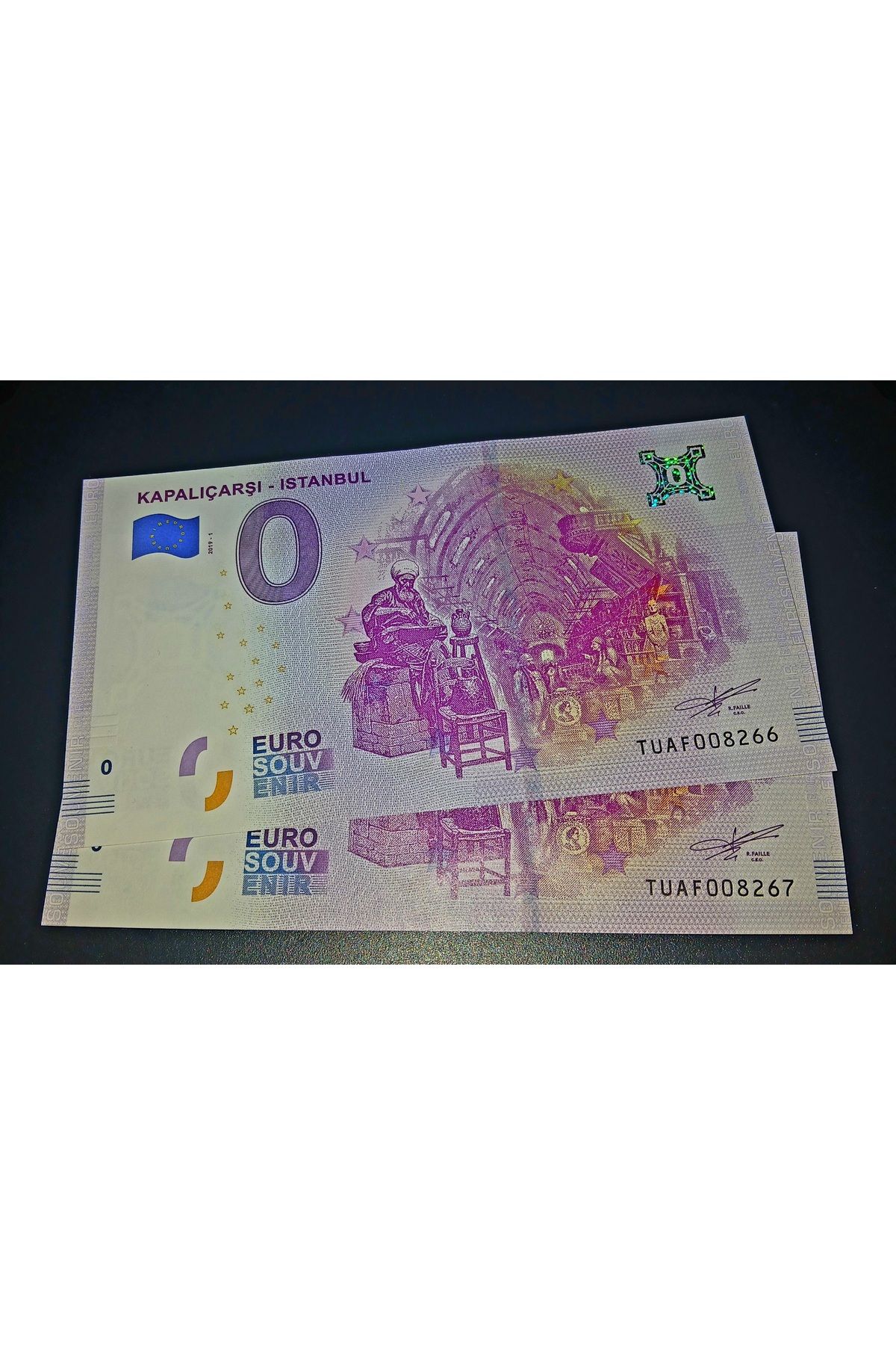 DÜZGÜN TİCARET 0 EURO KAPALIÇARŞI HATIRA PARA SERİ TAKİPLİ 2 ADET ÇİL