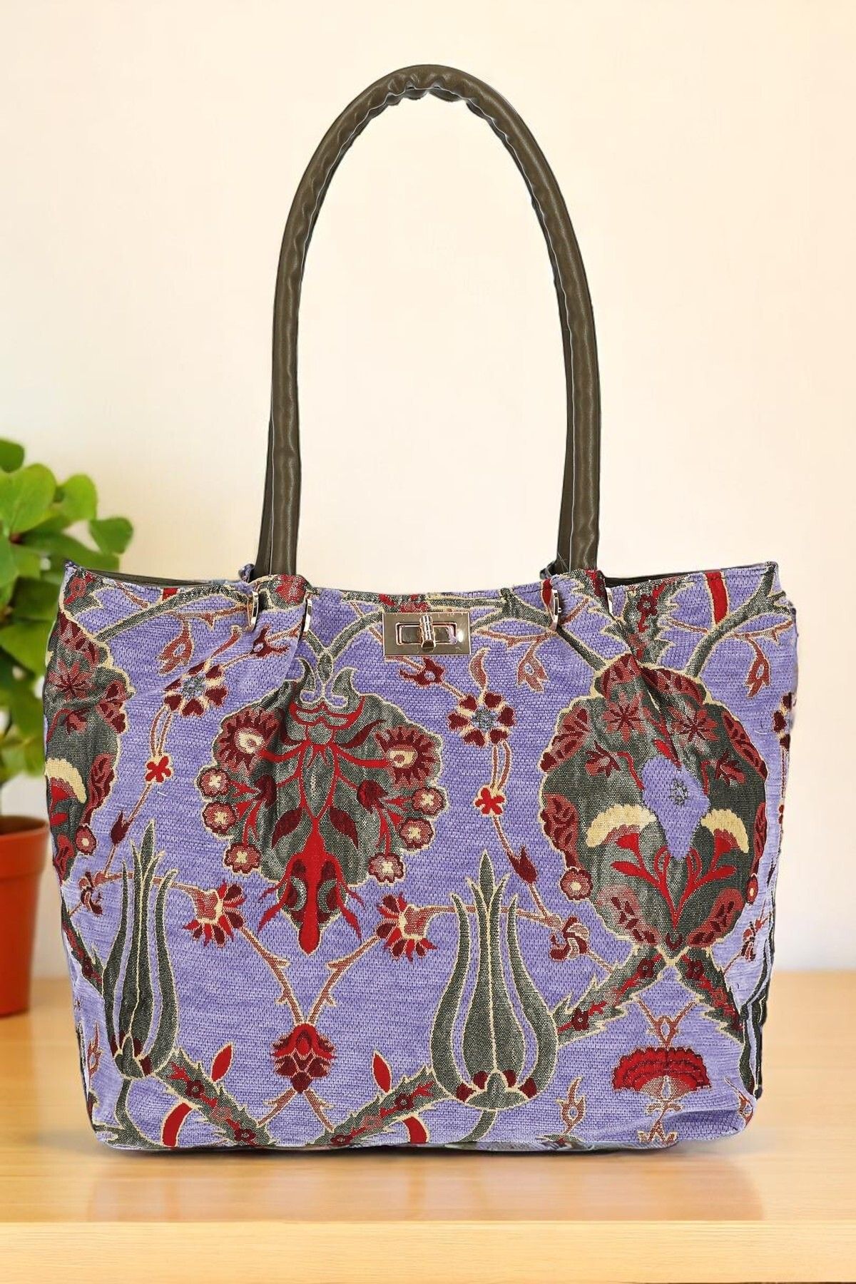 MODA Otantik Şönil Etnik Desenli Askılı Kadın El Omuz Çanta