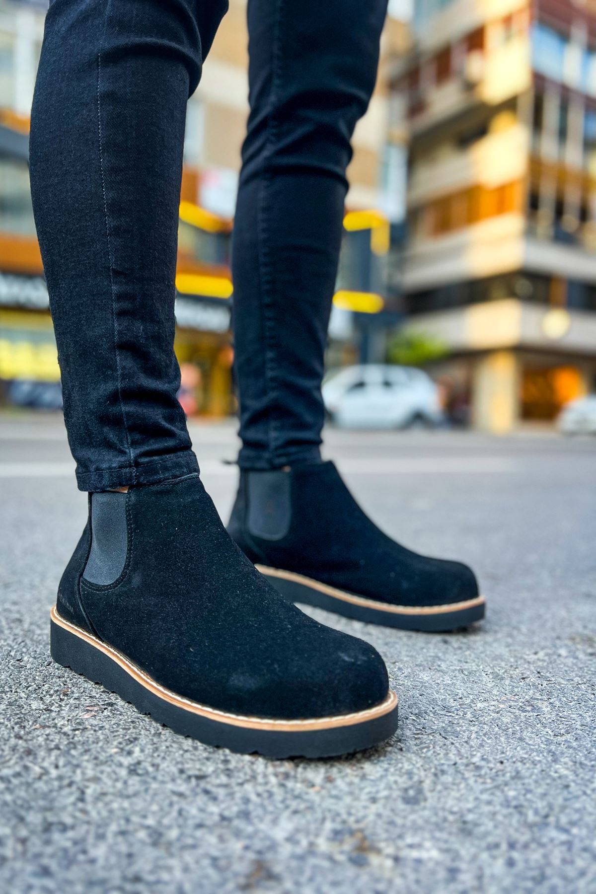 devrialemshoes CH045 SST Chealse Erkek Bot SIYAH