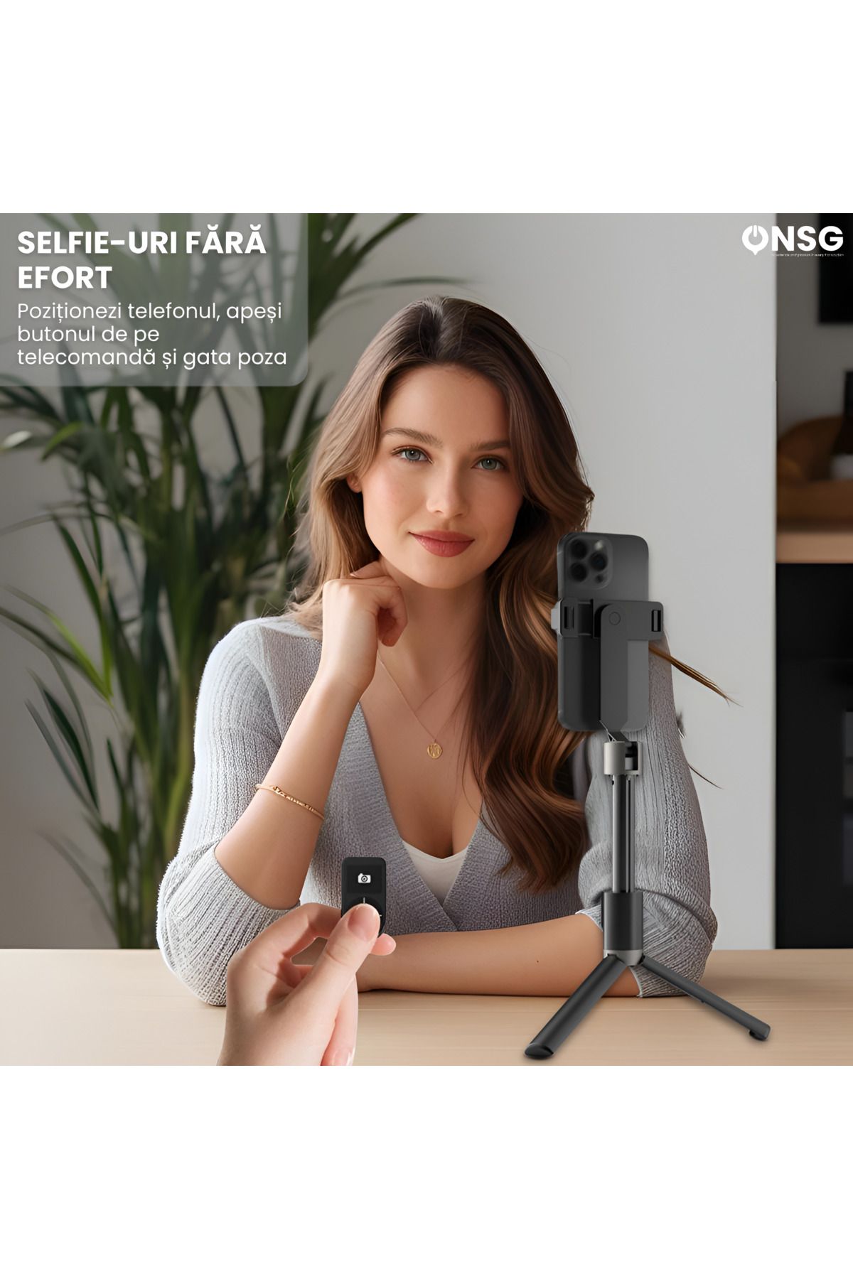 DUDAO-Stick selfie F18w telescopic, Bluetooth, trepied, compact și extensibil, 7 segmente, aluminiu, negru 6
