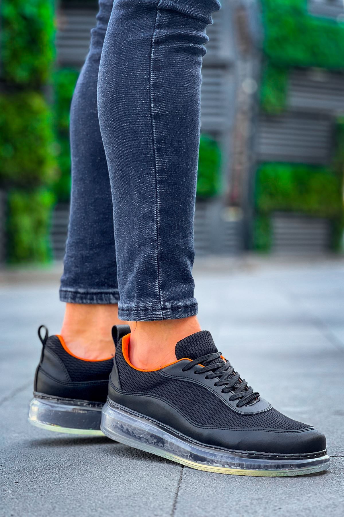 devrialemshoes CH181 RRT İpekyol Erkek Ayakkabı SIYAH - TURUNCU