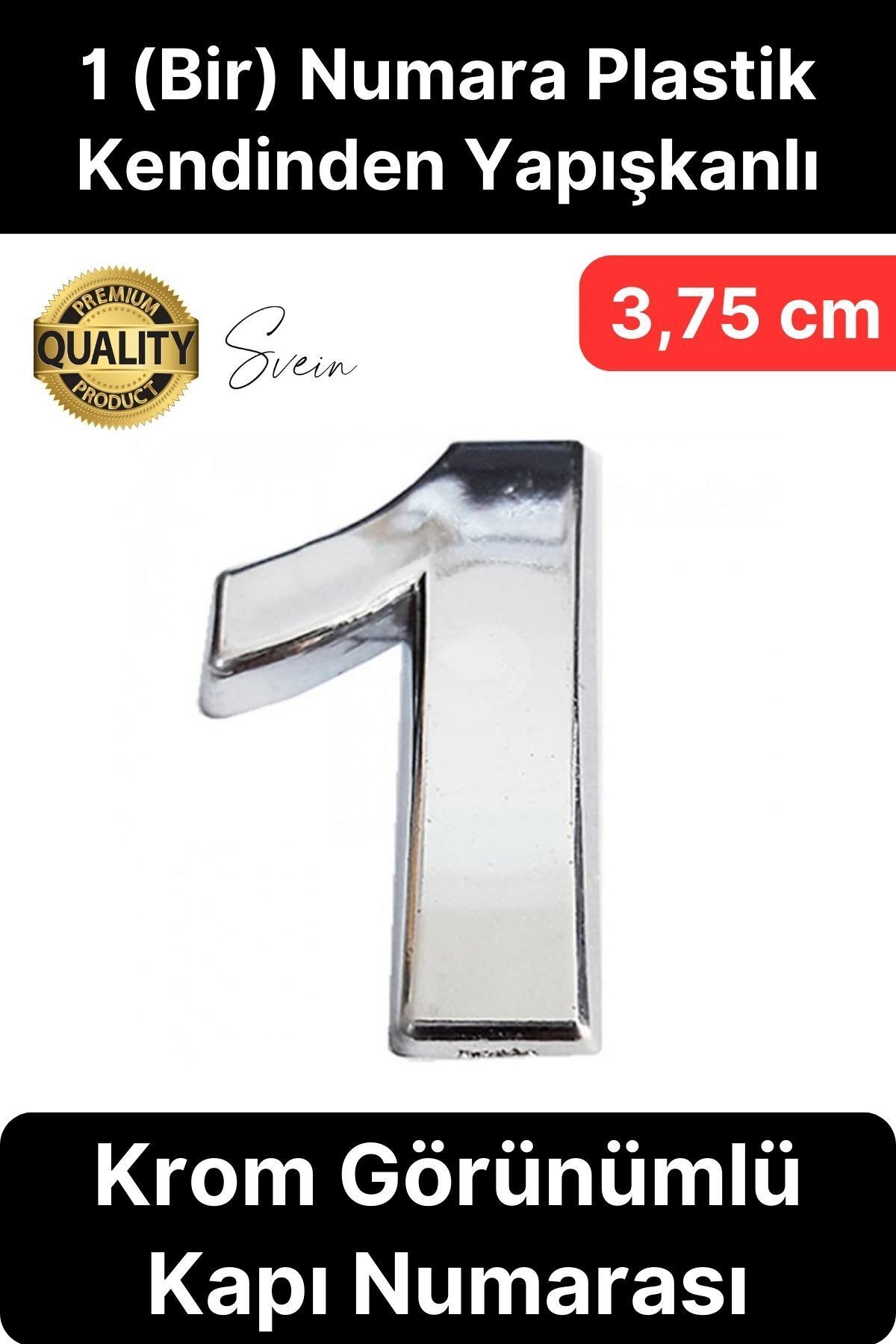 Mikasso No 1 Kapı Numarası Kendinden Yapışkanlı Masa Dolap Plastik Ev Posta Kutusu Dış Mekan Daire 3,75 cm K