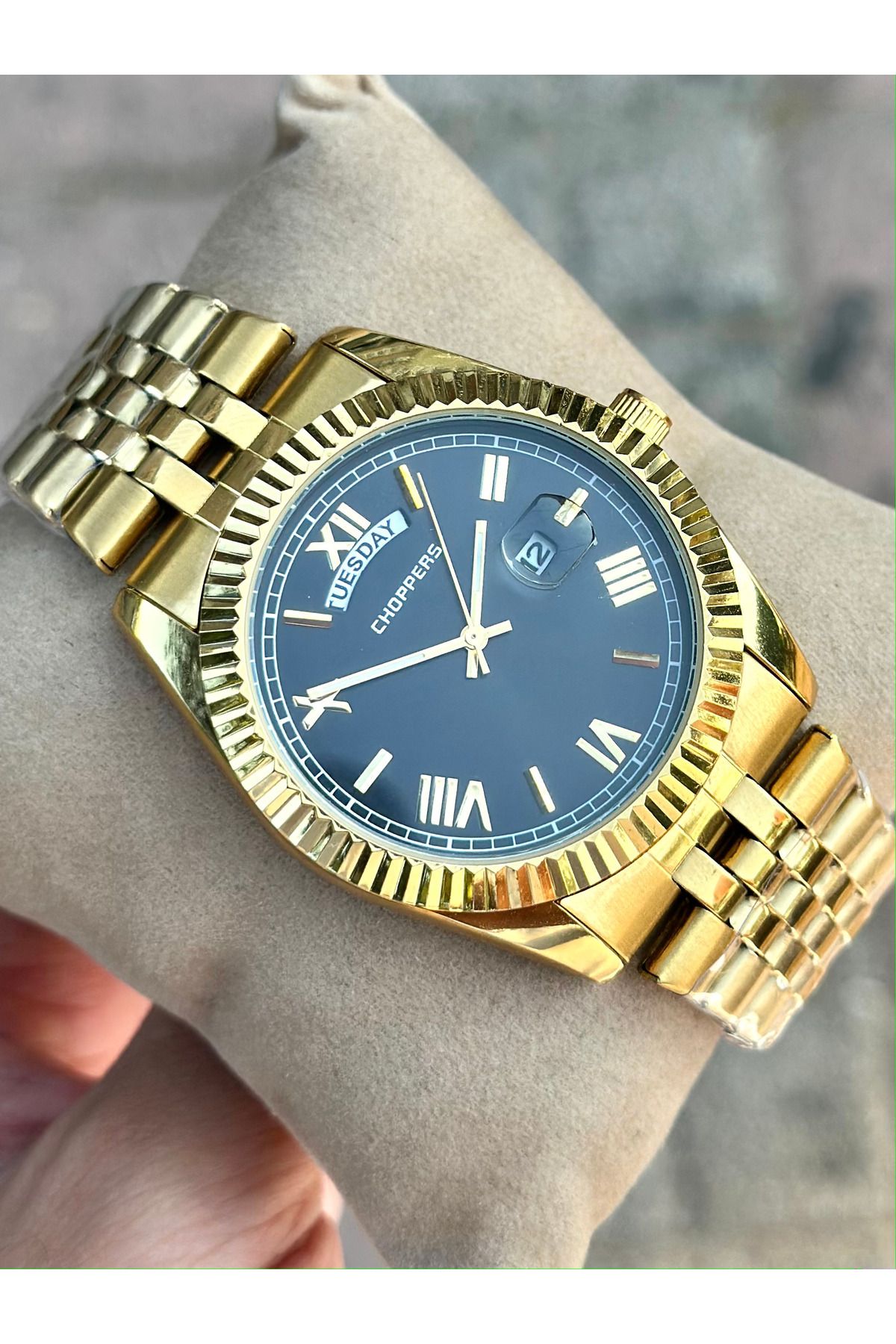 pierrose Gold Çelik Kordon Takvimli Erkek Kol Saati
