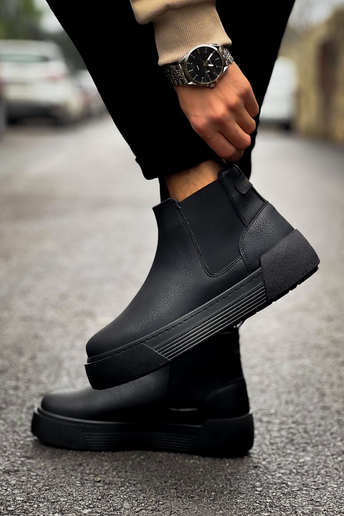 devrialemshoes CH069 CRT Harmany Erkek Bot SIYAH