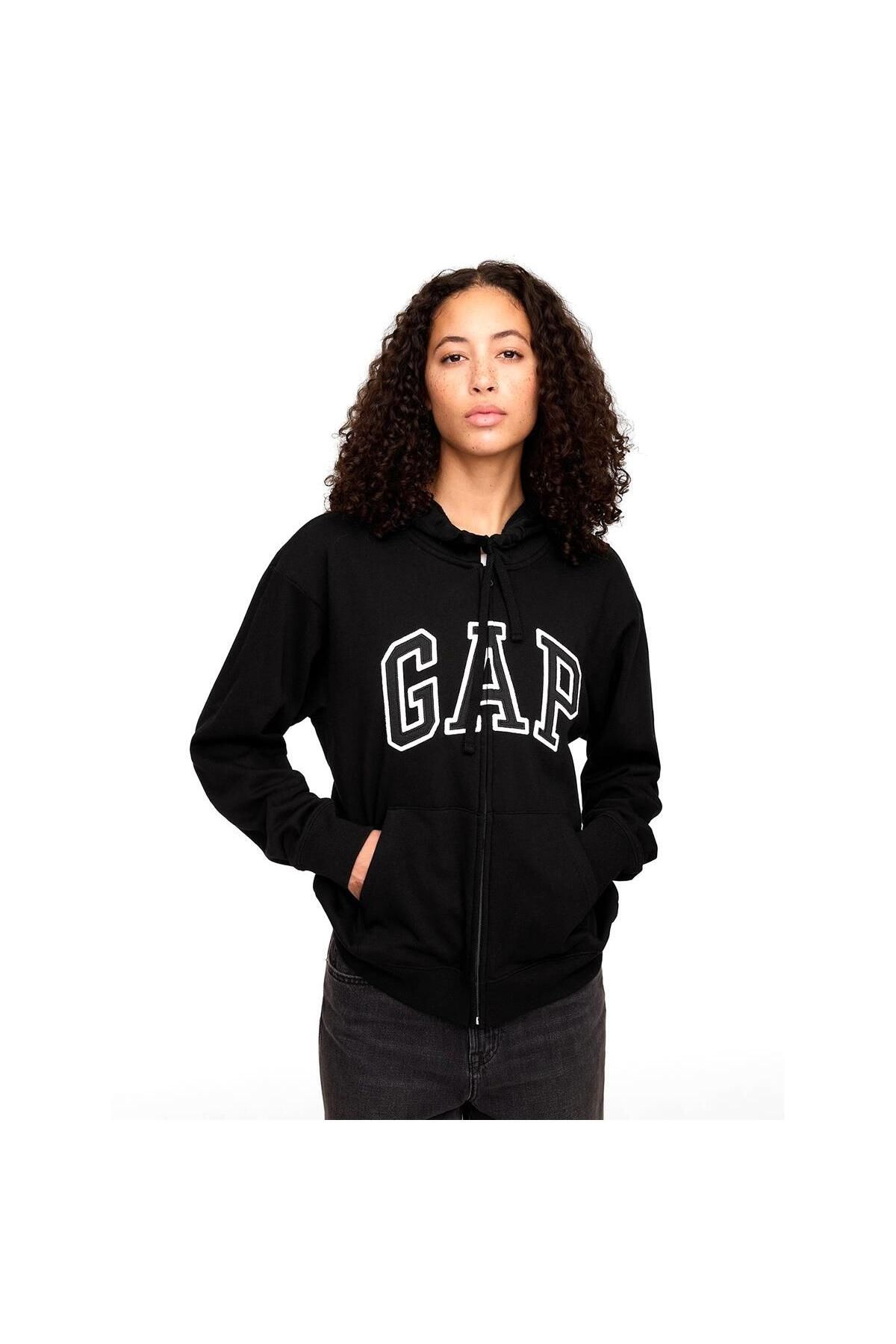 GAP Logo Relaxed Fermuarlı Sweatshirt - 727433