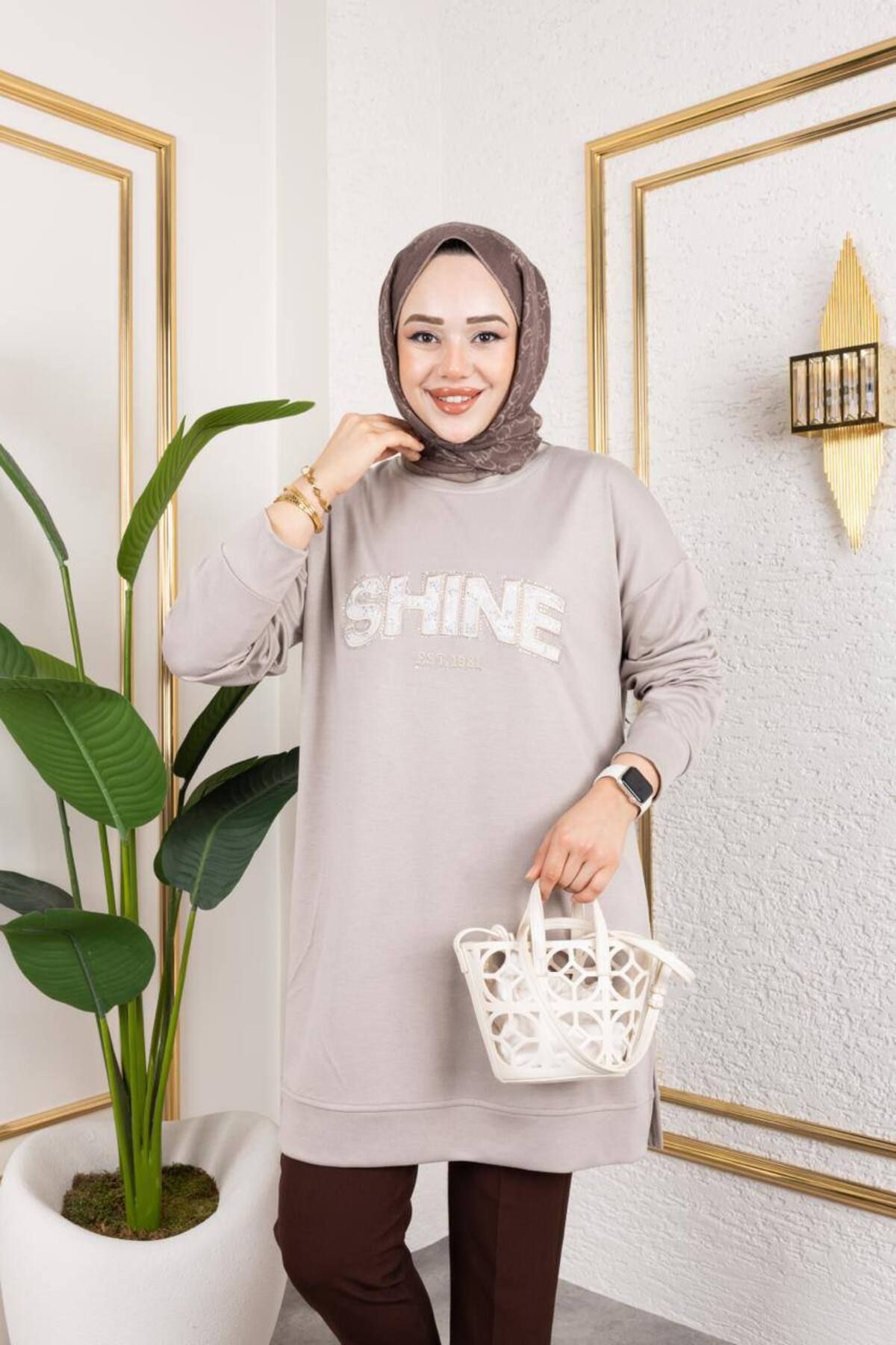 Yağmur SHINE Yazılı Kadın Tunik