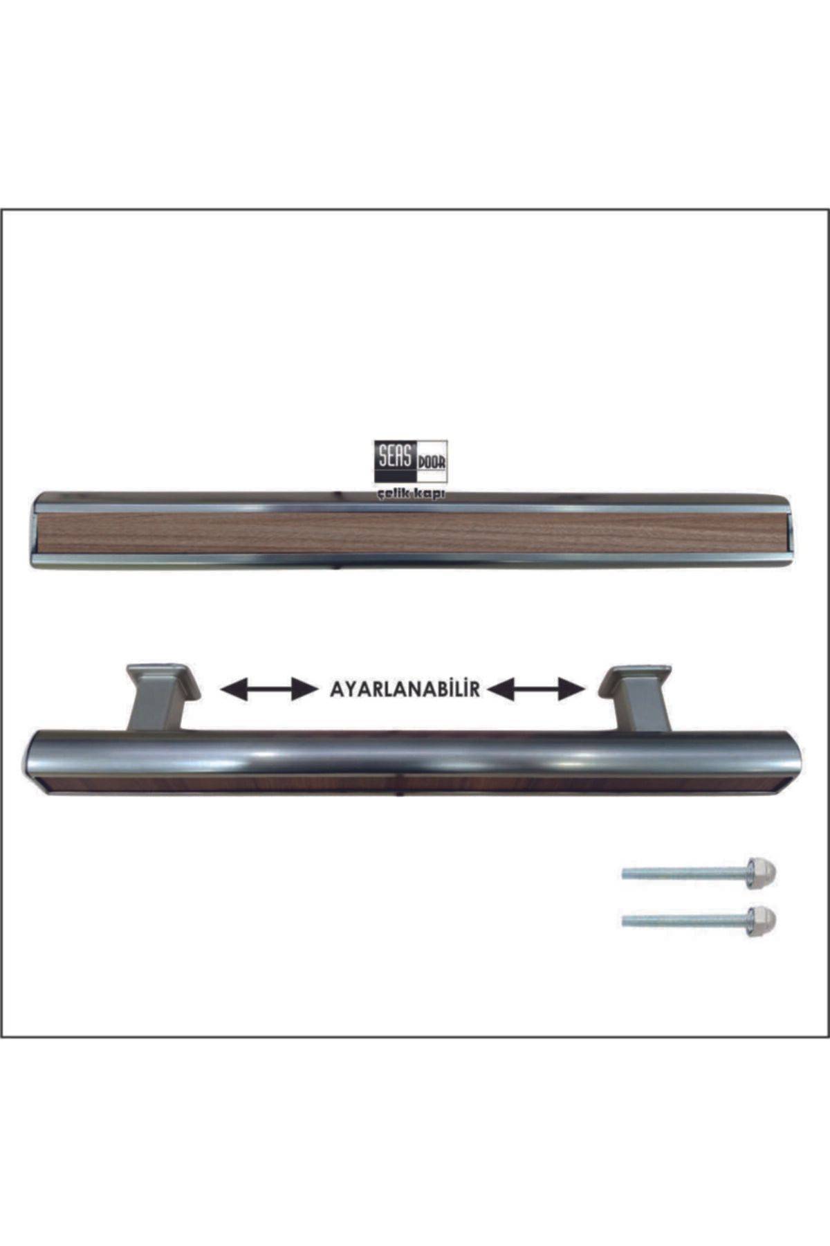 Mikasso Door 60 Cm Delik Mesafesi Ayarlanabilir Çelik Kapı Çekme Kolu (beyaz Renk) Kapı Çelik