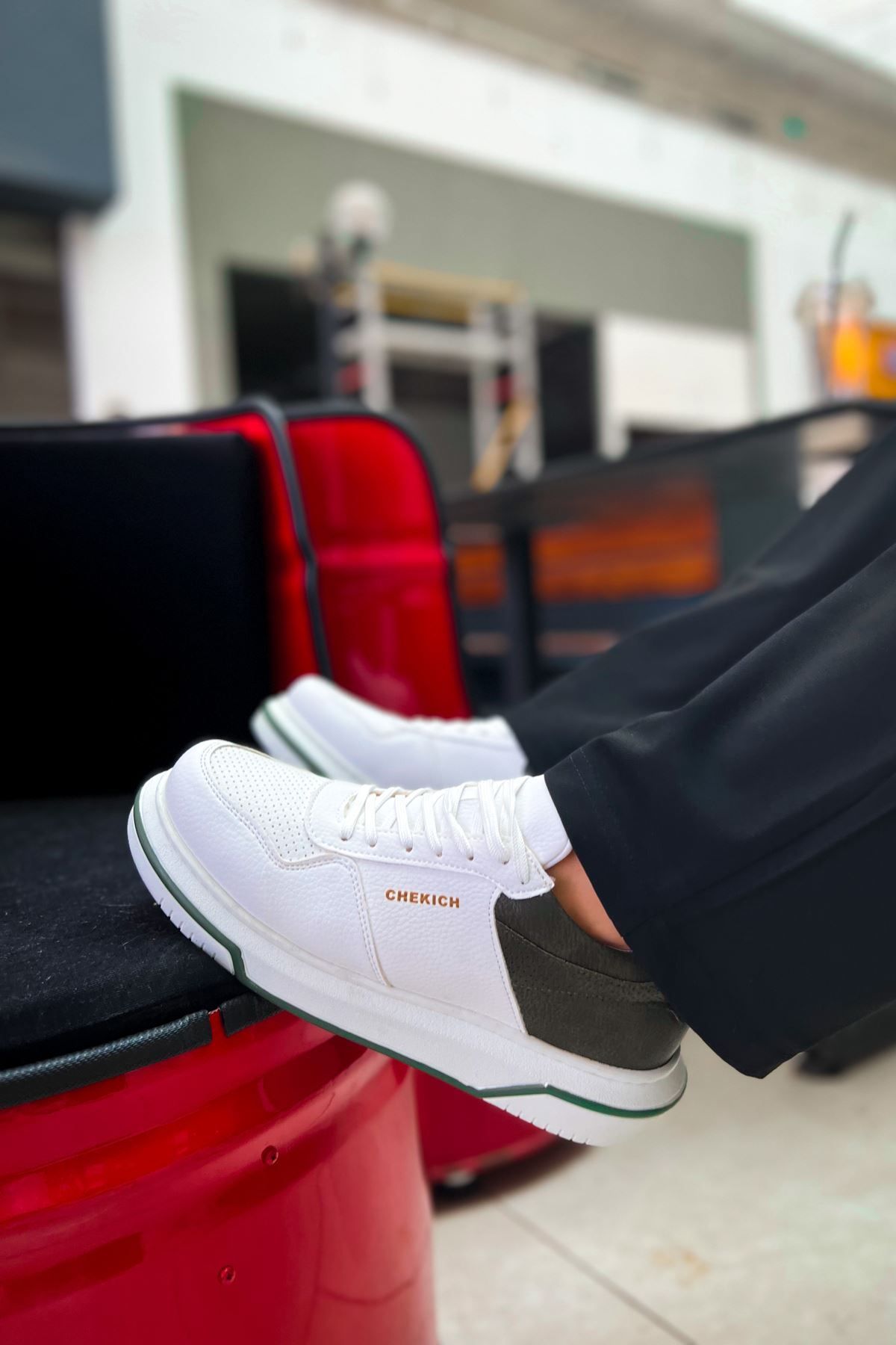 devrialemshoes CH075 CBT Signature Erkek Ayakkabı BEYAZ / HAKI