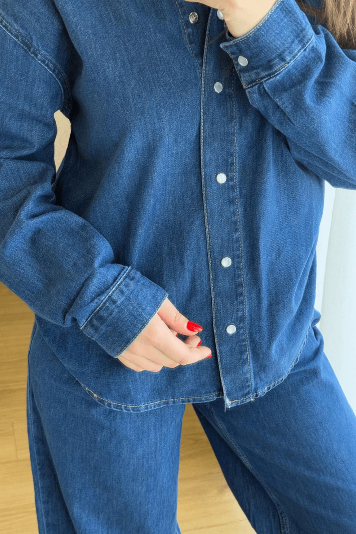 SEHOCO BUTİK Mavi Denim Gömlek