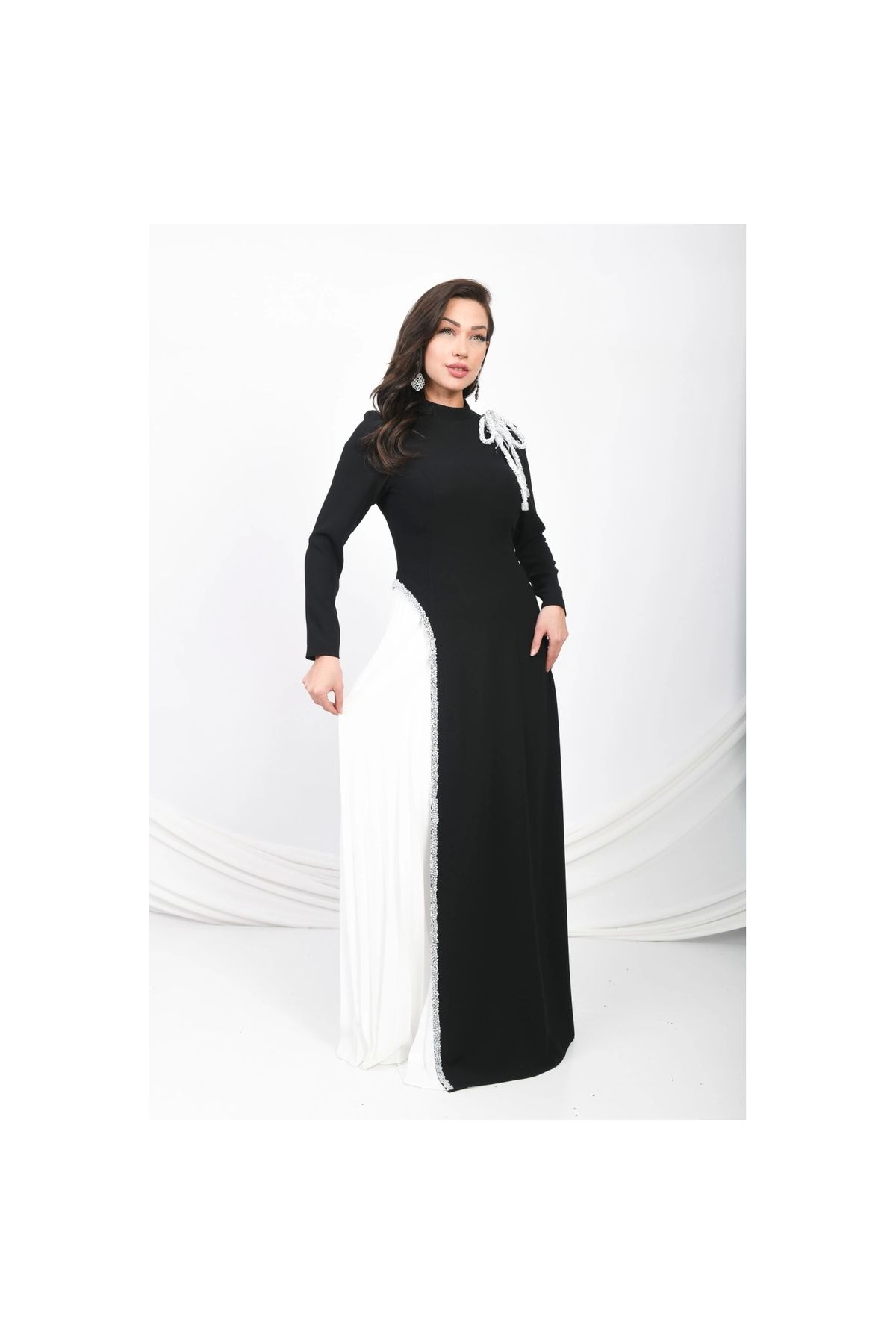 Moda Sezaver Tesettür Abiye | Nikah Elbisesi | Harmony Abiye - Siyah