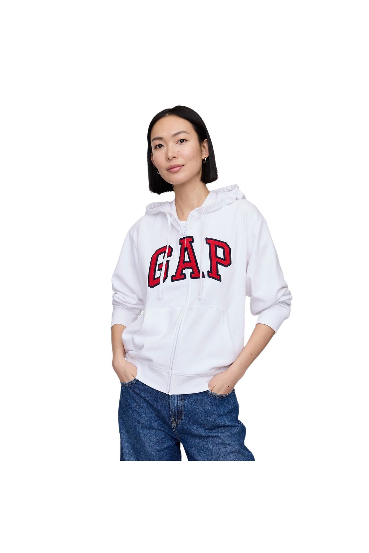 GAP Logo Relaxed Fermuarlı Sweatshirt - 727433