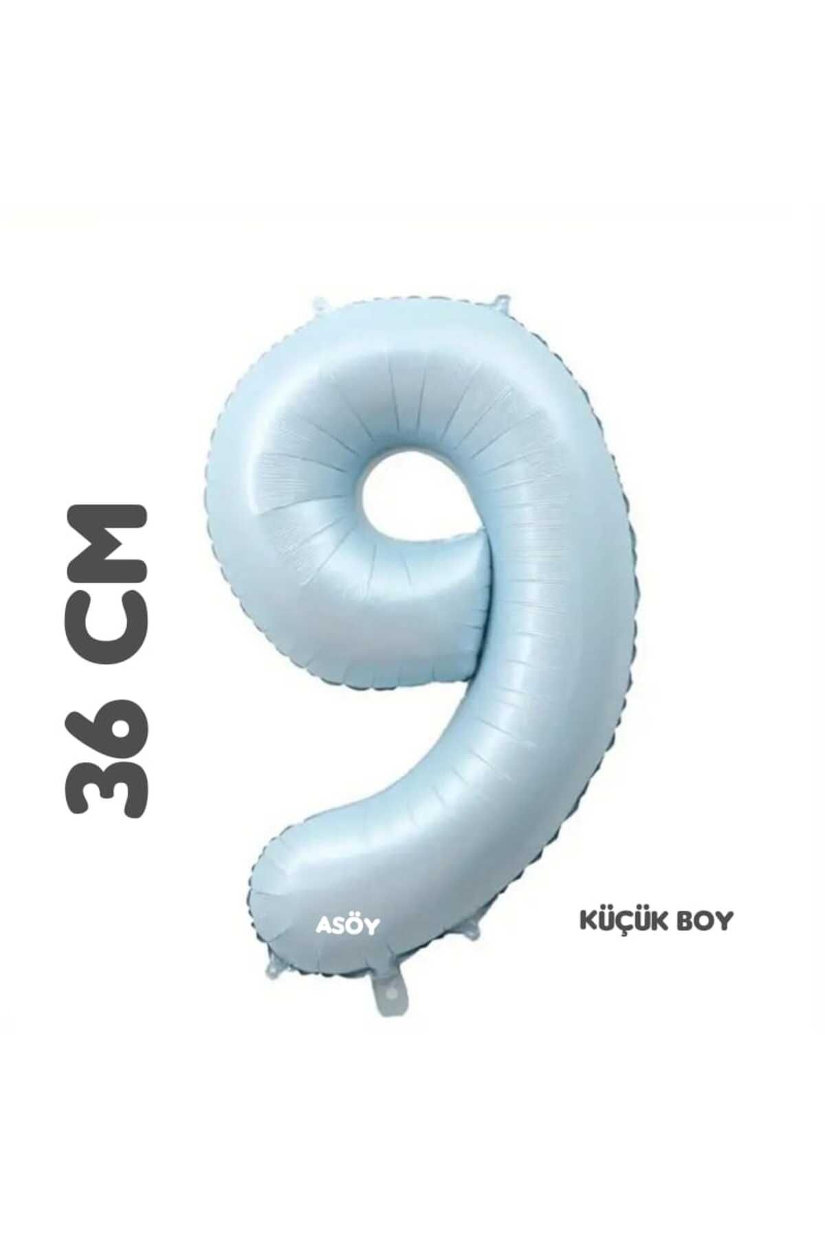 asöy 9 Folyo Balon Rakam Balon 36 Cm Küçük Boy Mavi Yeşil 9 Yaş Balonu Doğum Günü Parti Malzemeleri