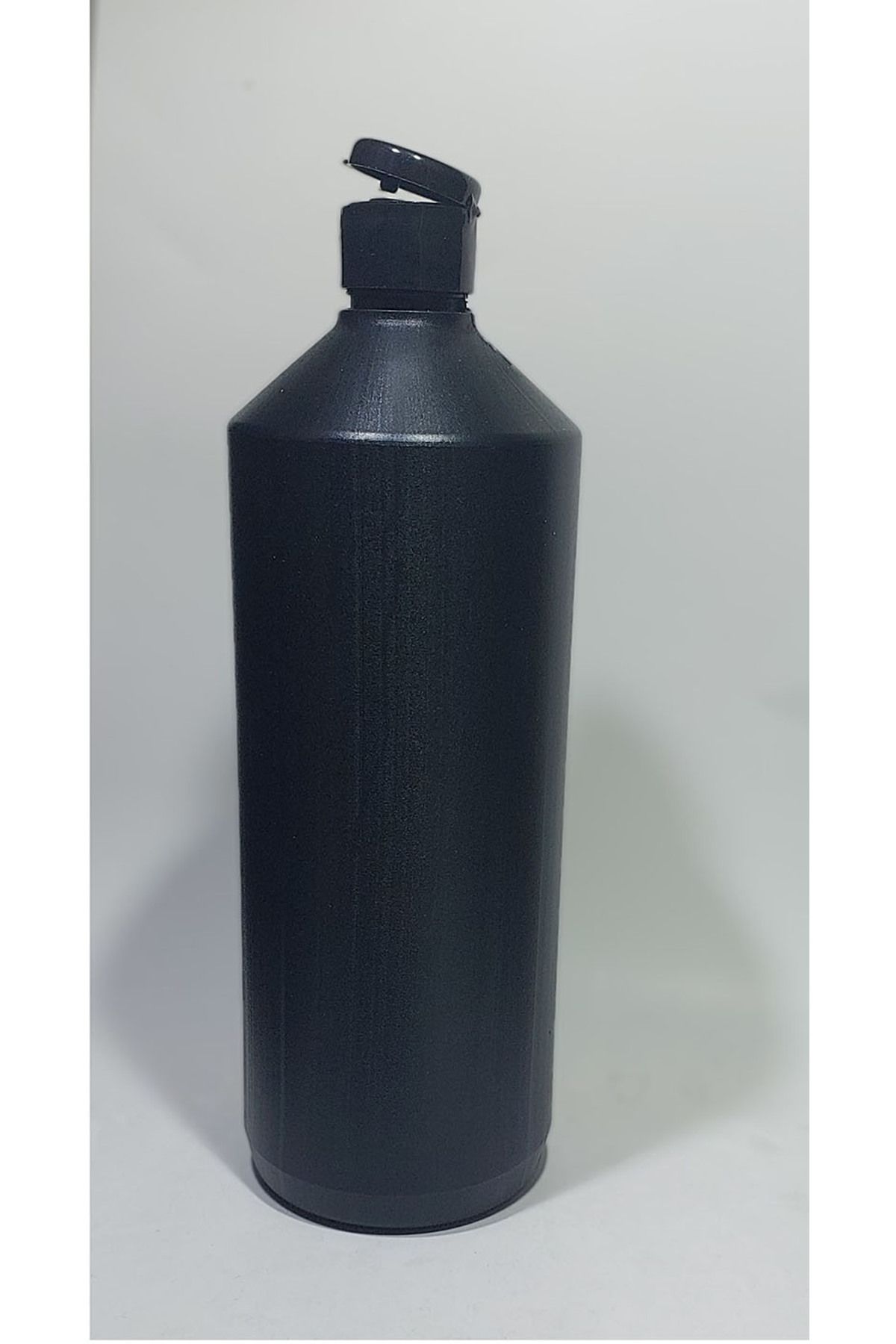 Mikasso 1000 cc Düz Model plastik Şişe siyah şampuan Kapaklı-1 lt Boş plastik genel şampuan Şişesi(10 Adet)