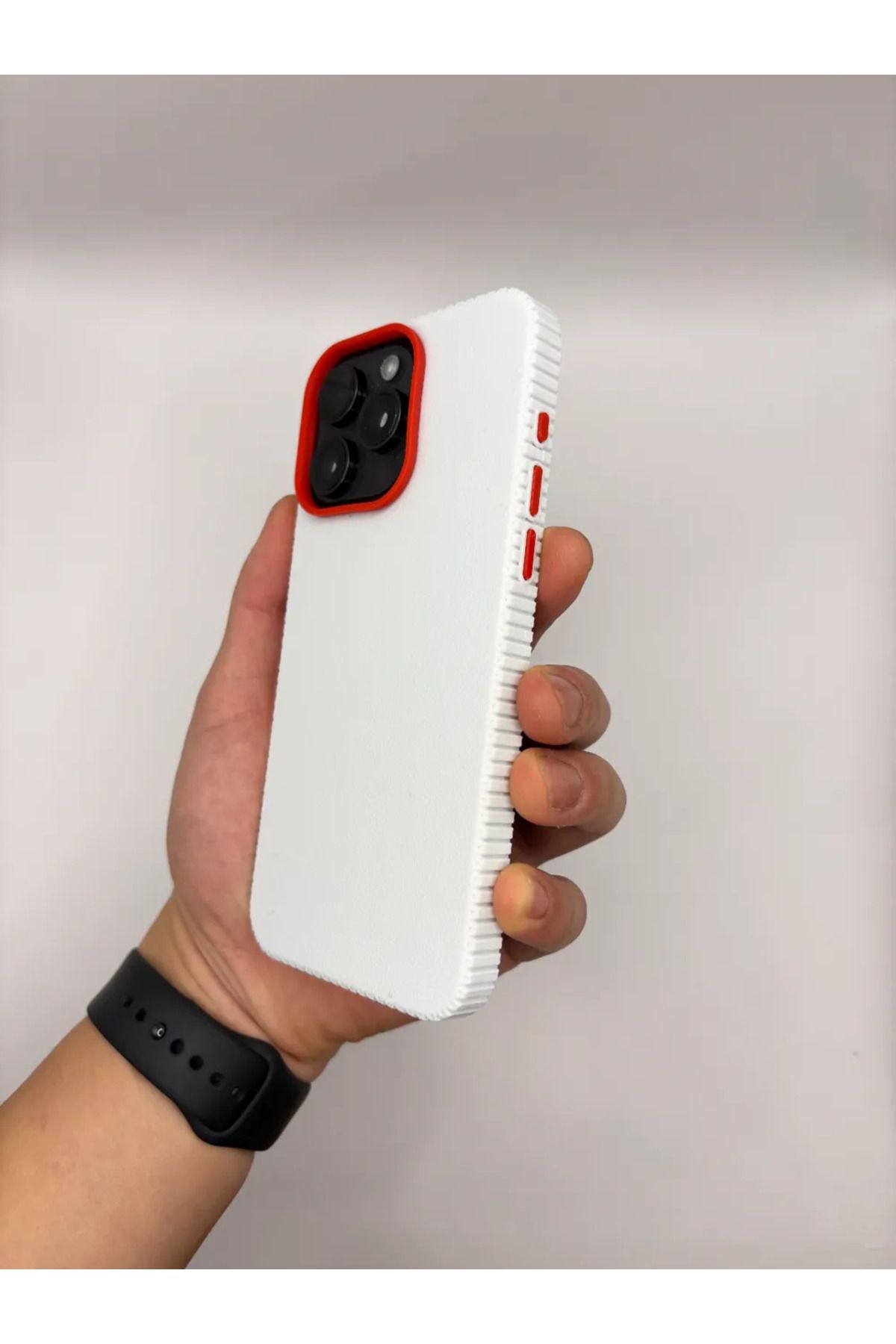 ECDESİNG İphone 16 Pro Telefon Kılıfı / Siyah&Kırmızı