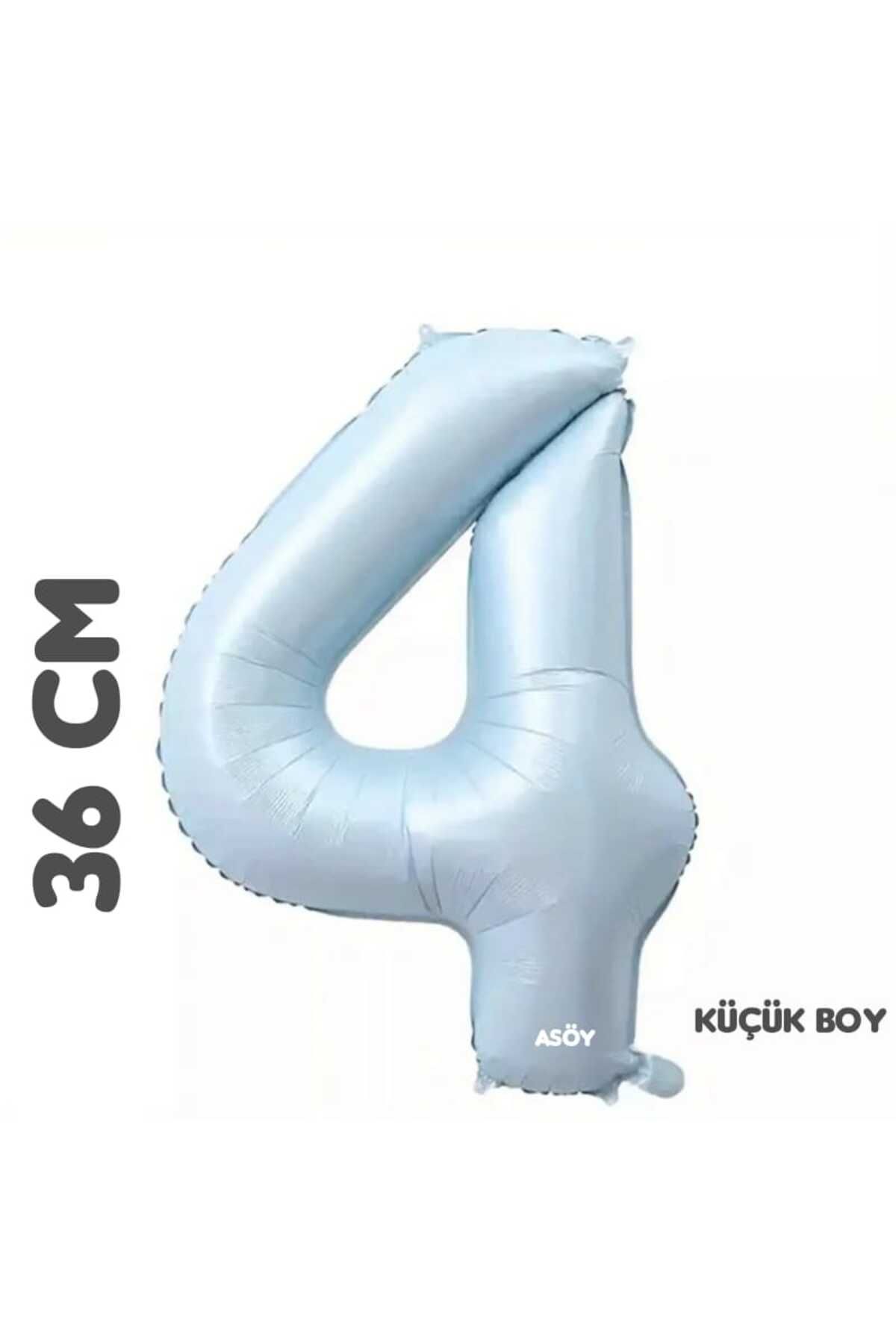 asöy 4 Folyo Balon Rakam Balon 36 Cm Küçük Boy Mavi Yeşil 4 Yaş Balonu Doğum Günü Parti Malzemeleri