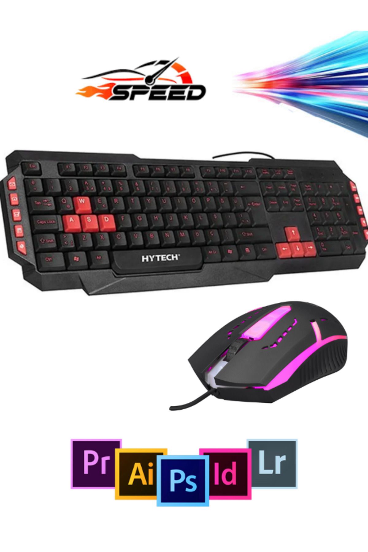 SEDAŞ LIVING UNITS Gaming klavye mouse set Siyah Usb Kırmızı Tuşlu Q Gaming Oyuncu