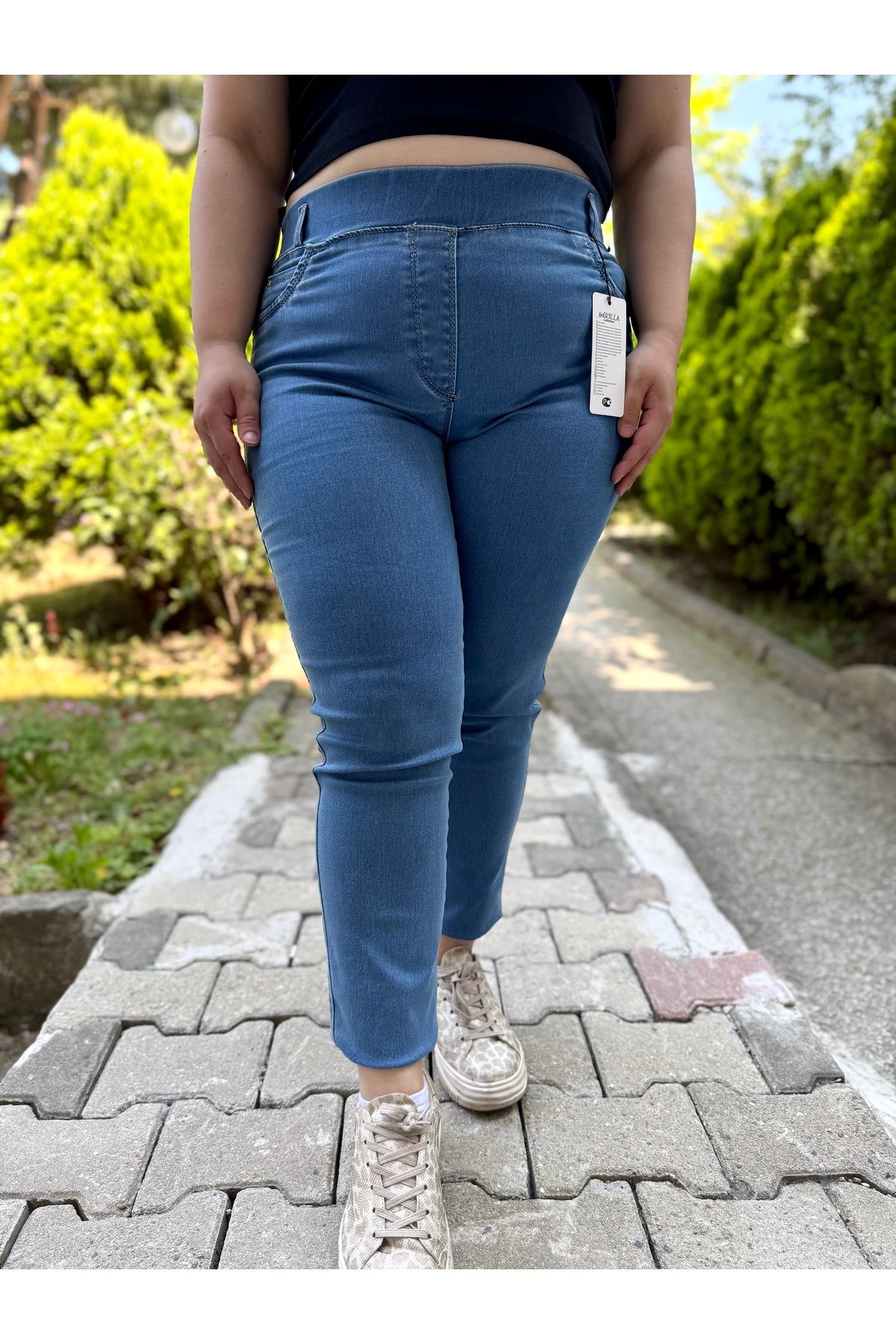 SEKBAN Büyük beden dar paça likralı kot pantolon