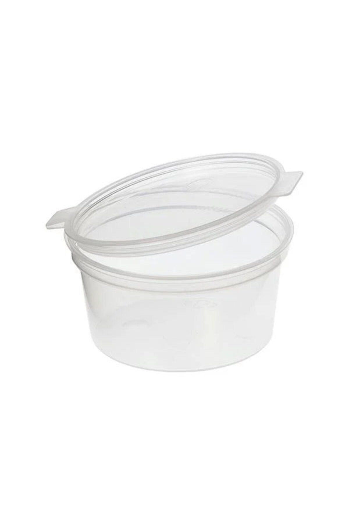 Mikasso 30cc Sert Plastik Mini Kavanoz Eşya Kabı Kapaklı Küçük Ürün Kutusu Sos Kabı 50'li Yarı Saydam 6 x 5
