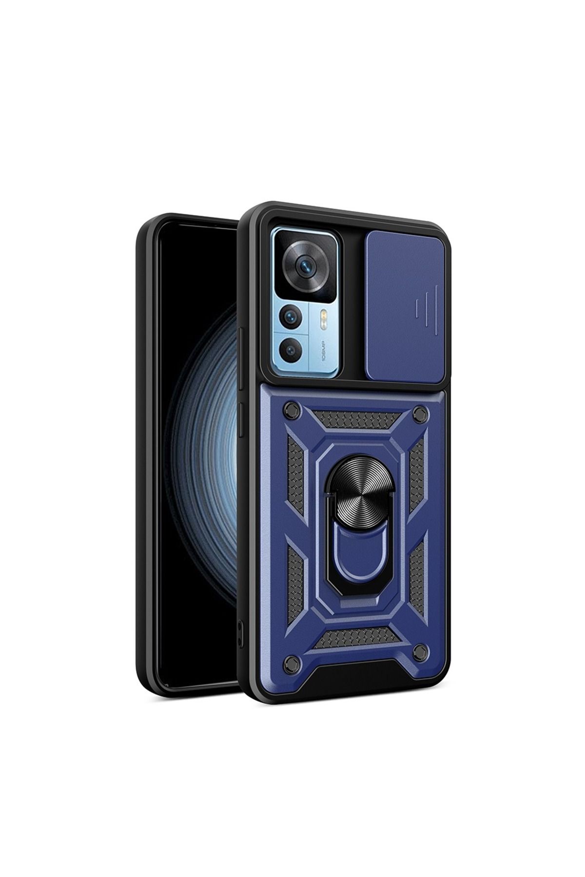 NANOSPACE Xiaomi Mi 12T Pro Kılıf Magnetik Standlı Kamera Korumalı Sürgülü Vega Kapak