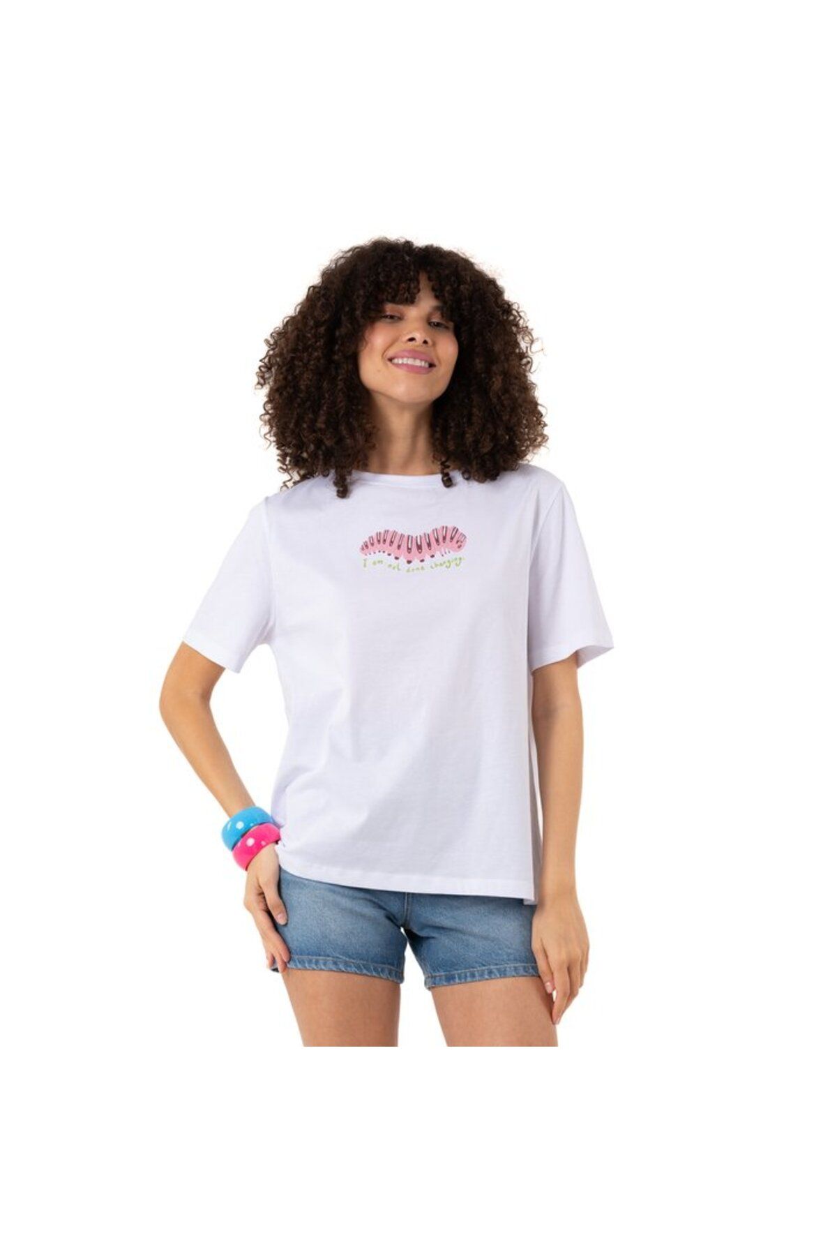 POG'S Change Overize Beyaz T-Shirt