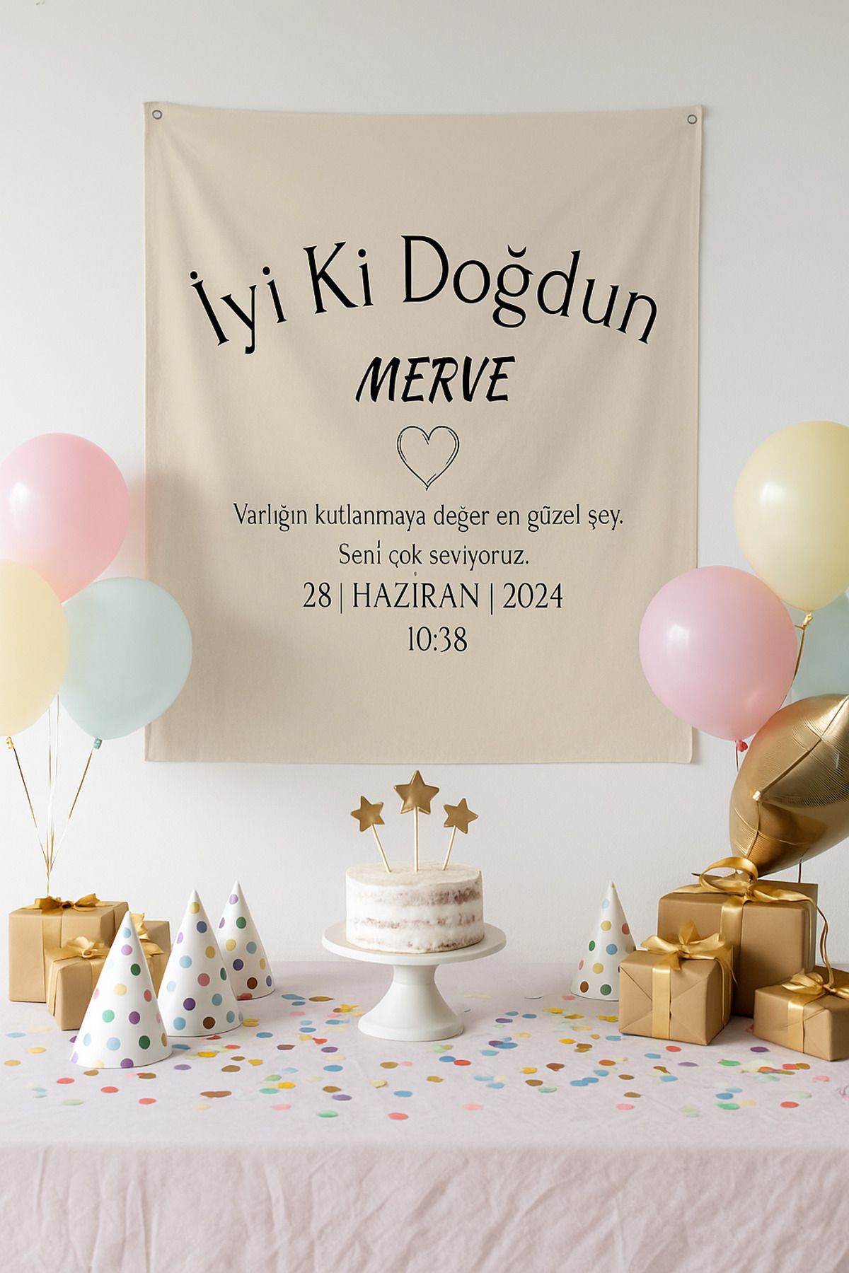 ALAMODECOR İyi Ki Doğdun Doğum Günü Arka Fon | Kişiye Özel Doğum Günü Duvar Örtüsü 70 X100