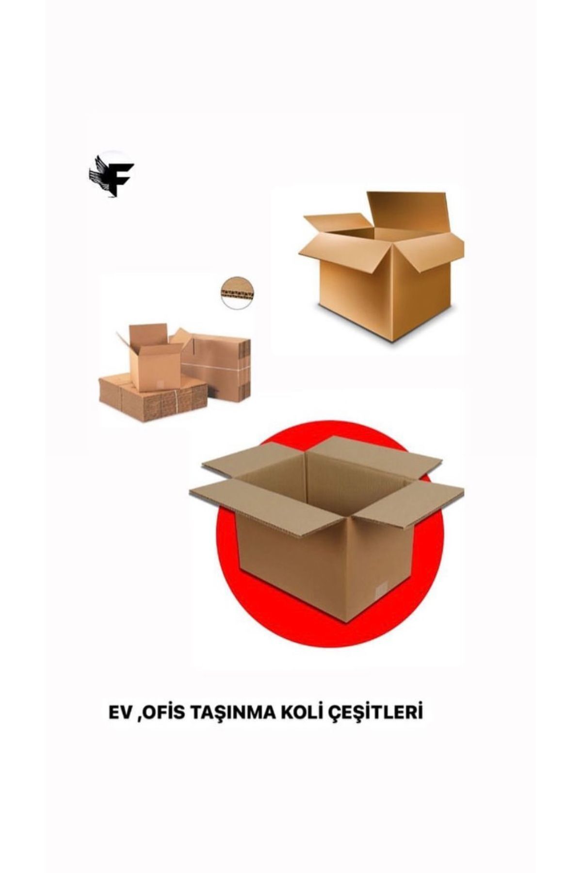 Mikasso 60x40x40 çift oluklu boş koli 1 adet kahverengi 40 x 60 Tekli Taşıma Kolisi