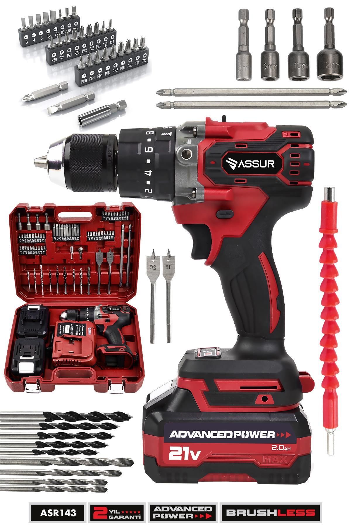 ASSUR Plus 21V 10 Pilli Çift Akülü Vidalama Darbeli Şarjlı Matkap