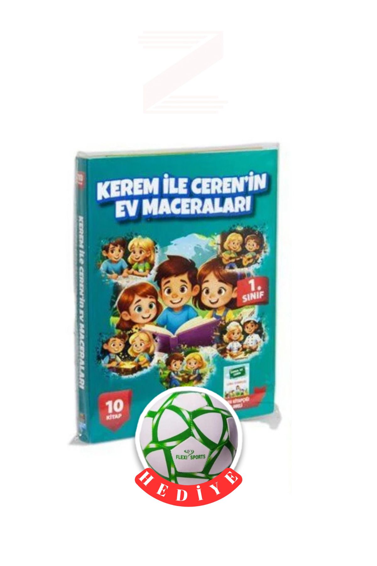 Mercan Okul Yayınları 1.Sınıf Kerem İle Ceren'in Ev Maceraları 10 Kitap+Soru Kitapçığı(Futbol Topu Hediye)