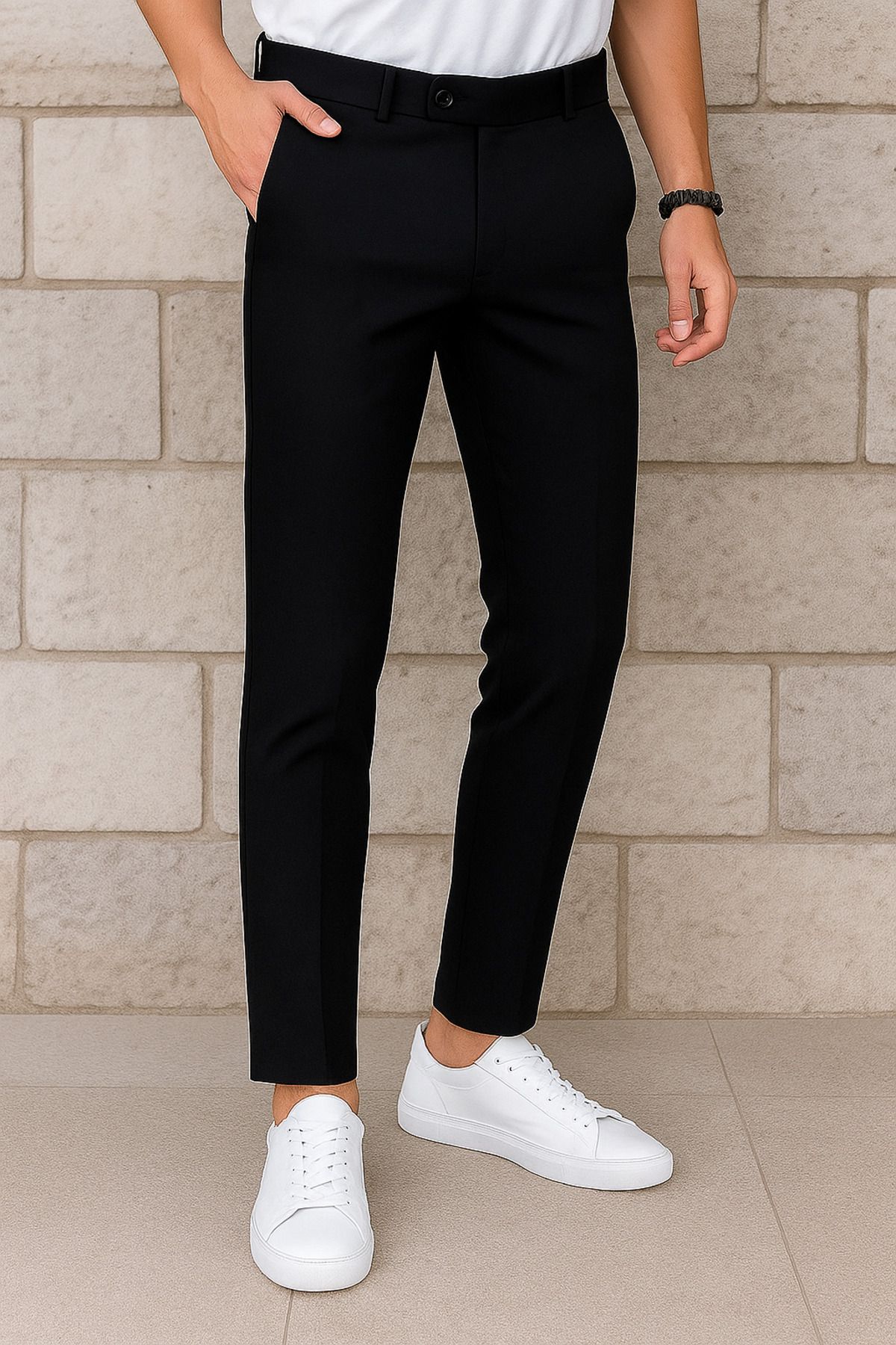 ElitWear Erkek Dilli Model Slim Fit Kumaş Pantolon