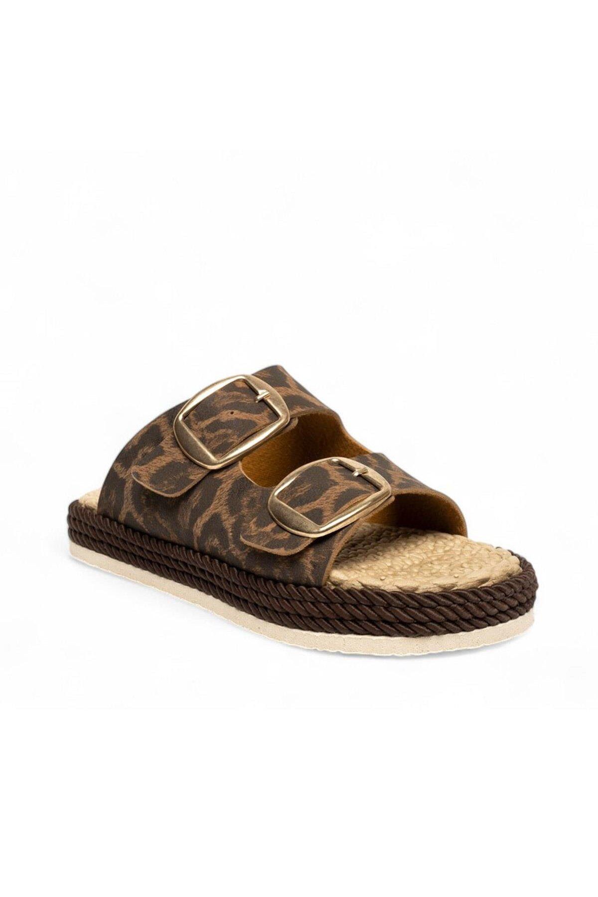 PANAMA SHOES LYKIA ALTIN TOKA HASIR DETAYLI TERLİK