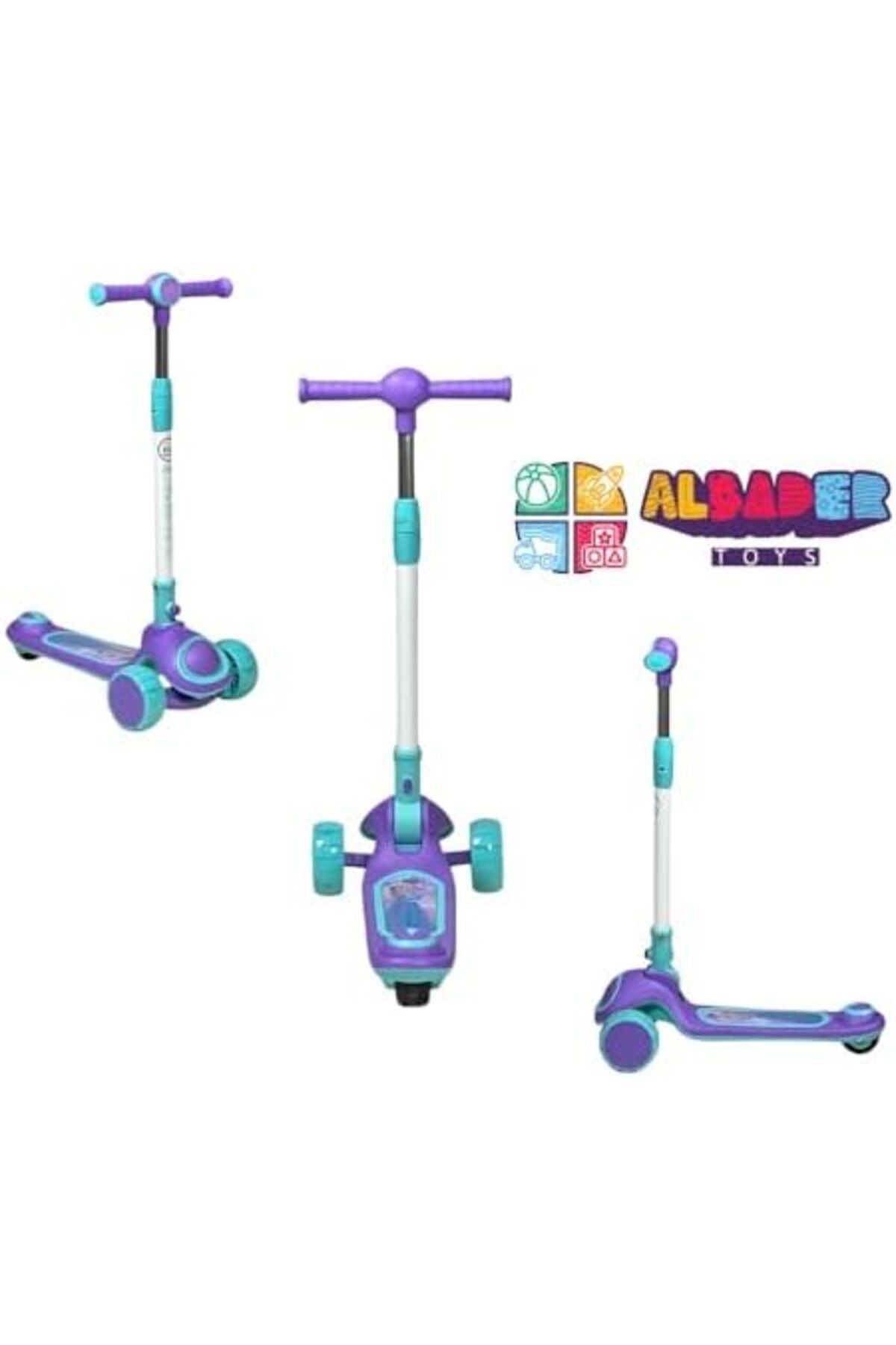 ALBADER-Kick Scooters For , Scooter With 4 , 3 LED Music Lighted Wheels, Push Scooter 7