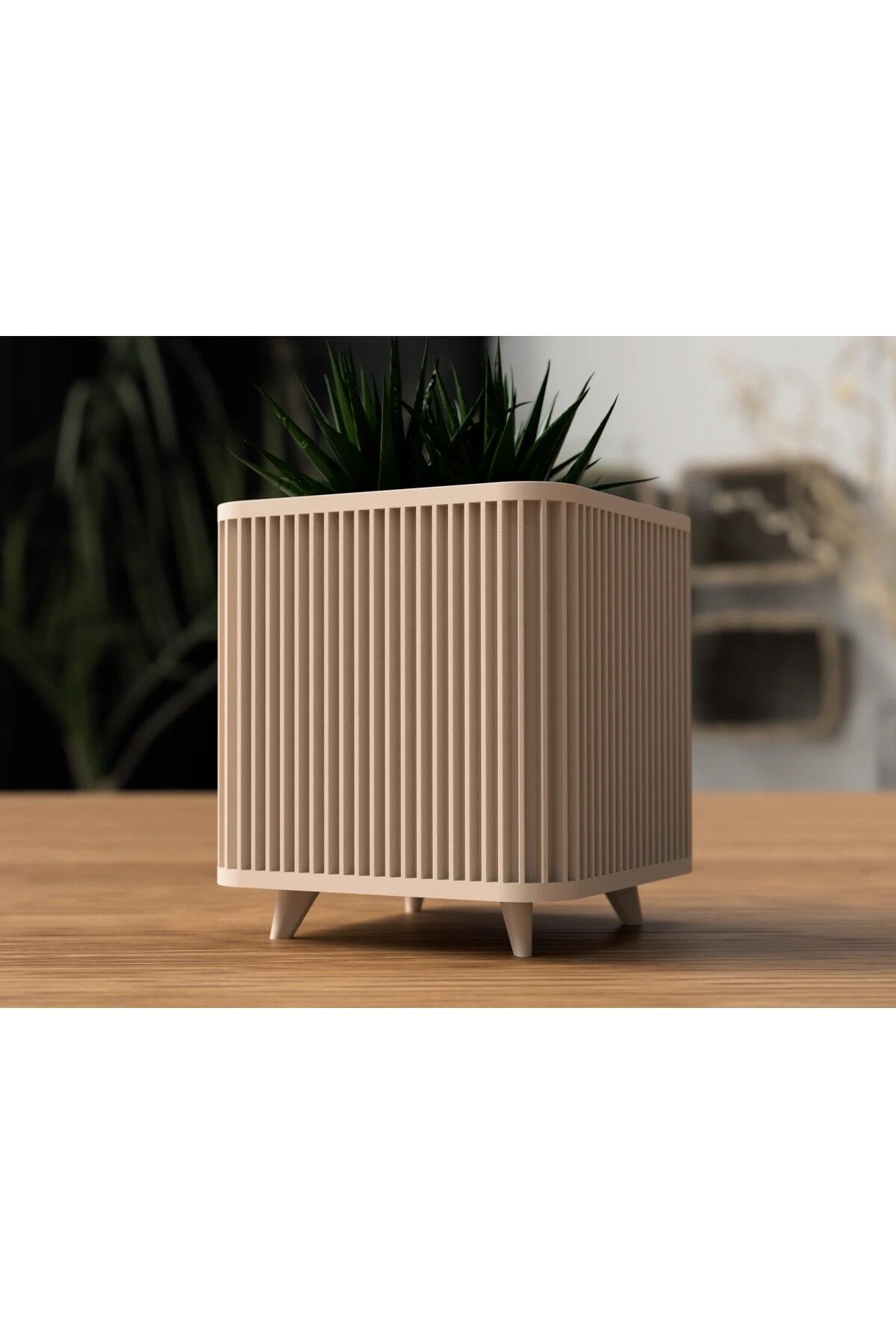 mutes 3D GENİŞ KÜP SAKSI BAMBU-207