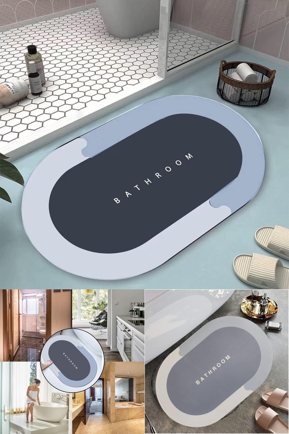 Midday 🛁 Su Geçirmez Kaymaz Paspas – Modern Tasarım, Anında Emme Gücü ve Yumuşak Dokulu Konfor