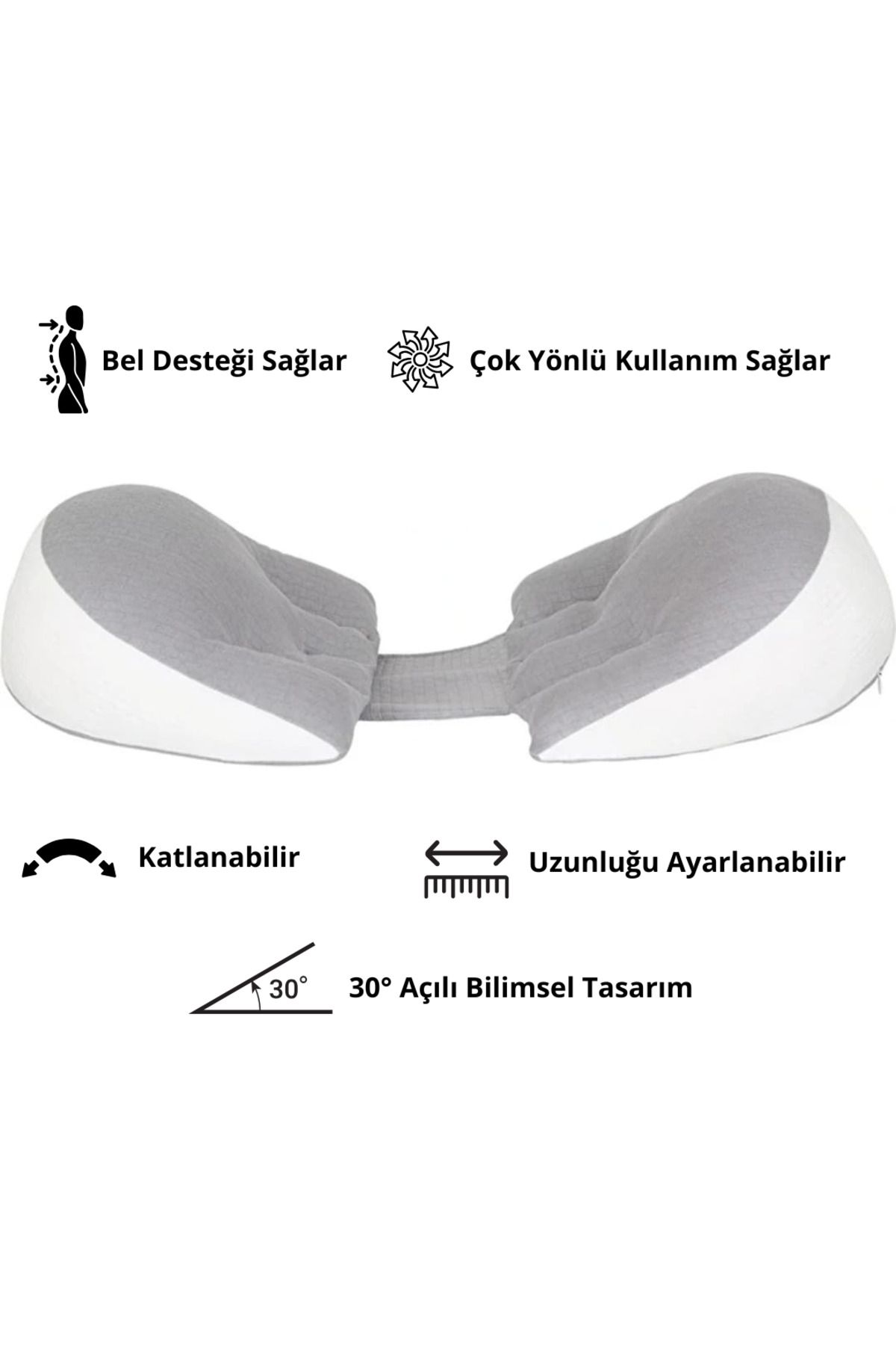 NOY Hamile Destek Yastığı Katlanabilir Ayarlanabilir Destekli Hamile Yastığı