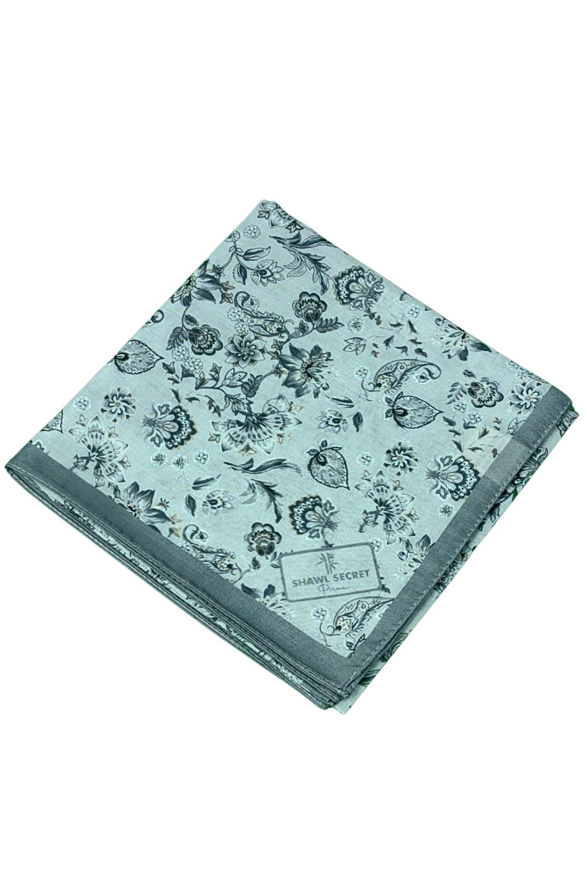 mim eşarp Prime Pamuk Çiçek Desenli Eşarp 90x90 cm