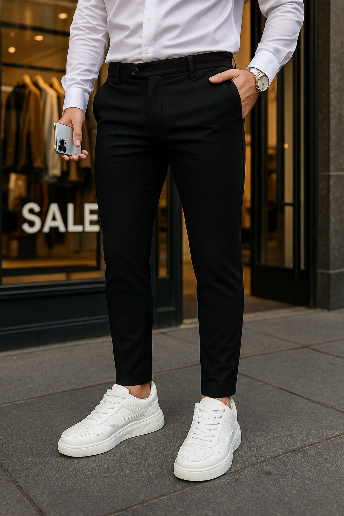 ElitWear Erkek Dilli Model Slim Fit Kumaş Pantolon
