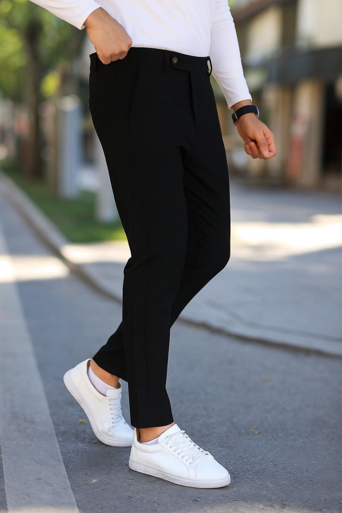 ElitWear Erkek Dilli Model Slim Fit Kumaş Pantolon