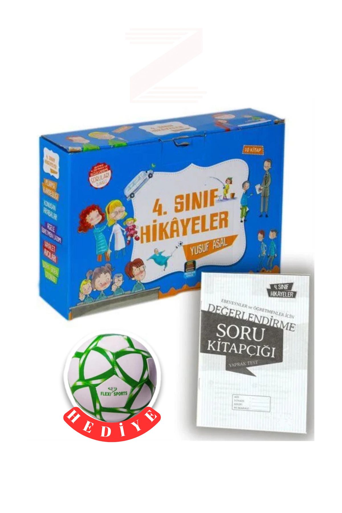 Mercan Okul Yayınları 4.Sınıf Hikayeler 10 Kitap Set+Soru Kitapçığı -(Futbol Topu Hediye)