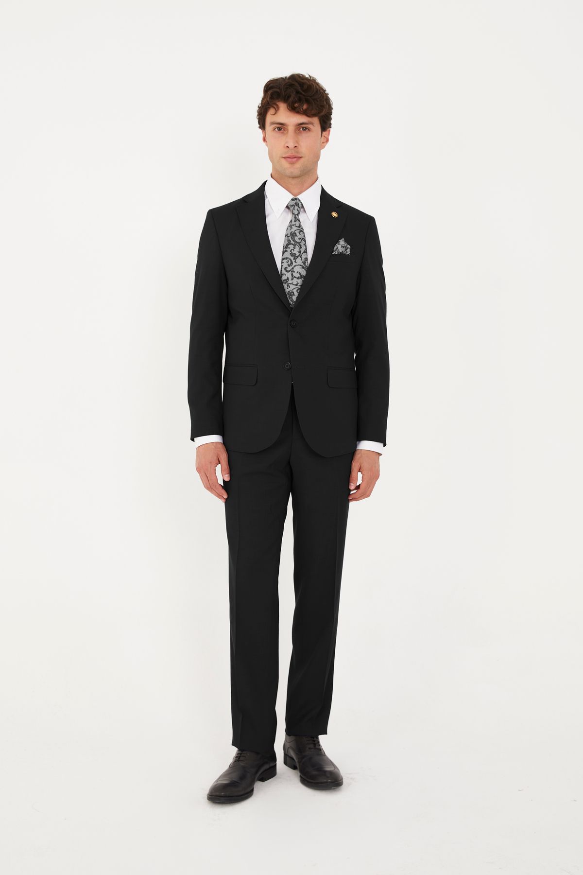 The Tailor Classics Keten Görünümlü Çift Yırtmaçlı Yarım Astarlı Takım Elbise