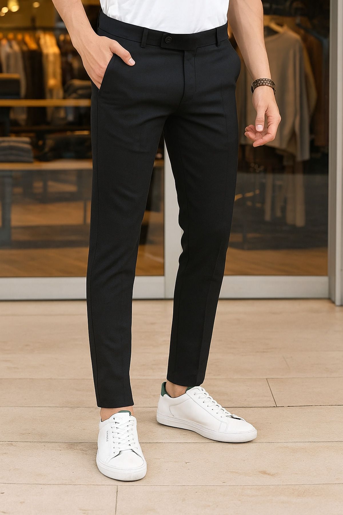 ElitWear Erkek Dilli Model Slim Fit Kumaş Pantolon
