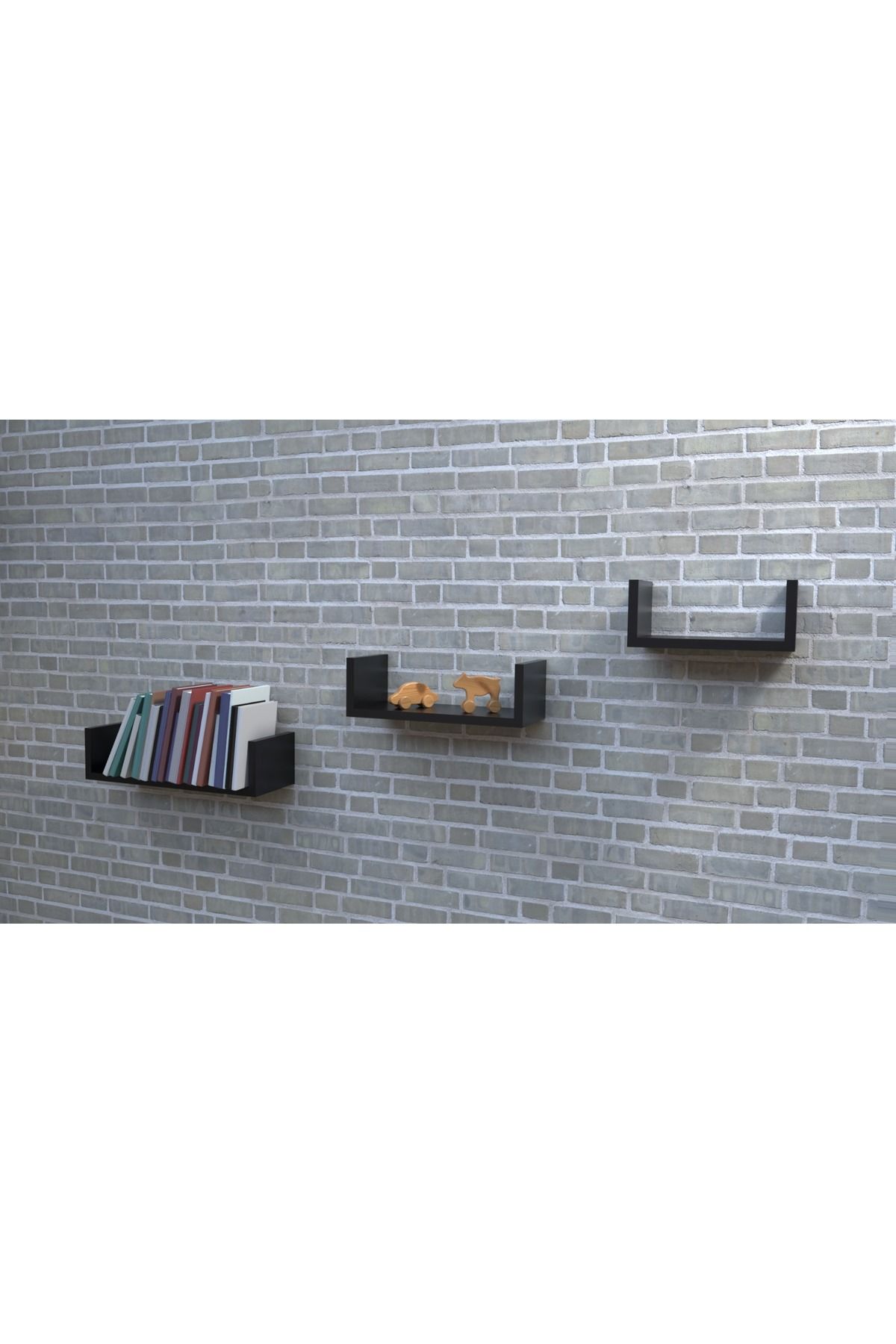 Ash Home 3'Lü Serbest Dekoratif Duvar Rafı