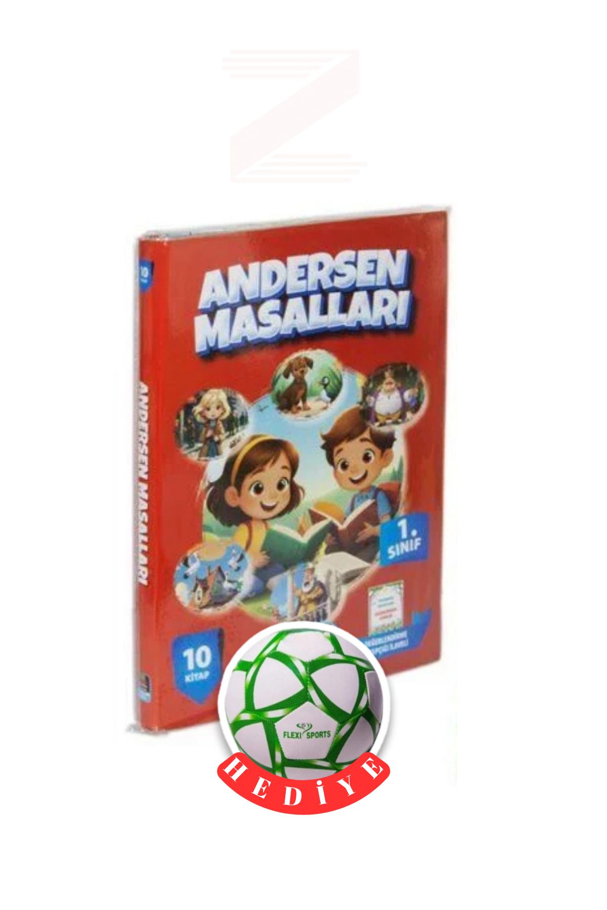 Mercan Okul Yayınları 1.Sınıf Andersen Masalları 10 Kitap+Soru Kitapçığı(Futbol Topu Hediye)