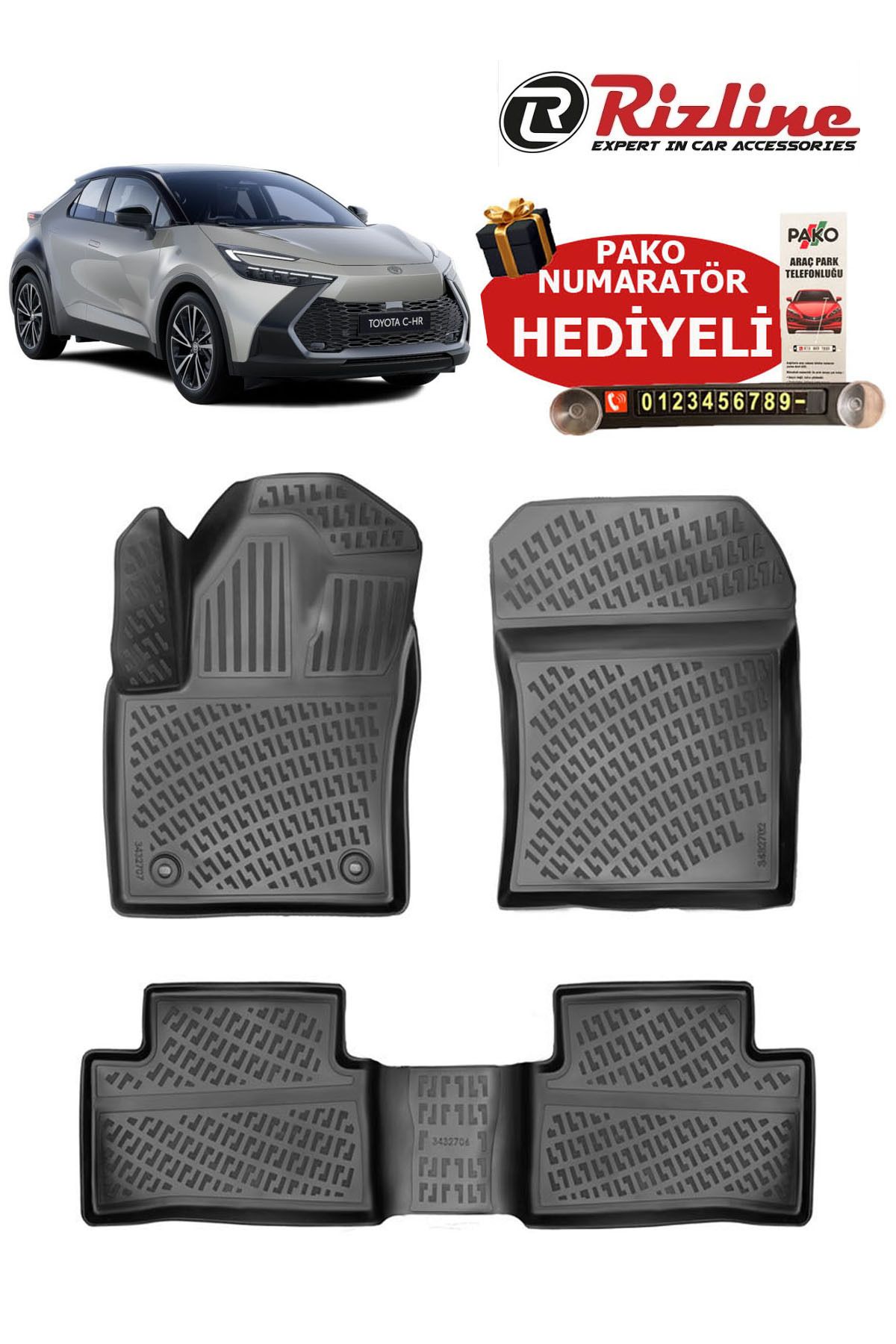 Rizline Toyota C-HR HYBRİD 2023 Sonrası Havuzlu Paspas